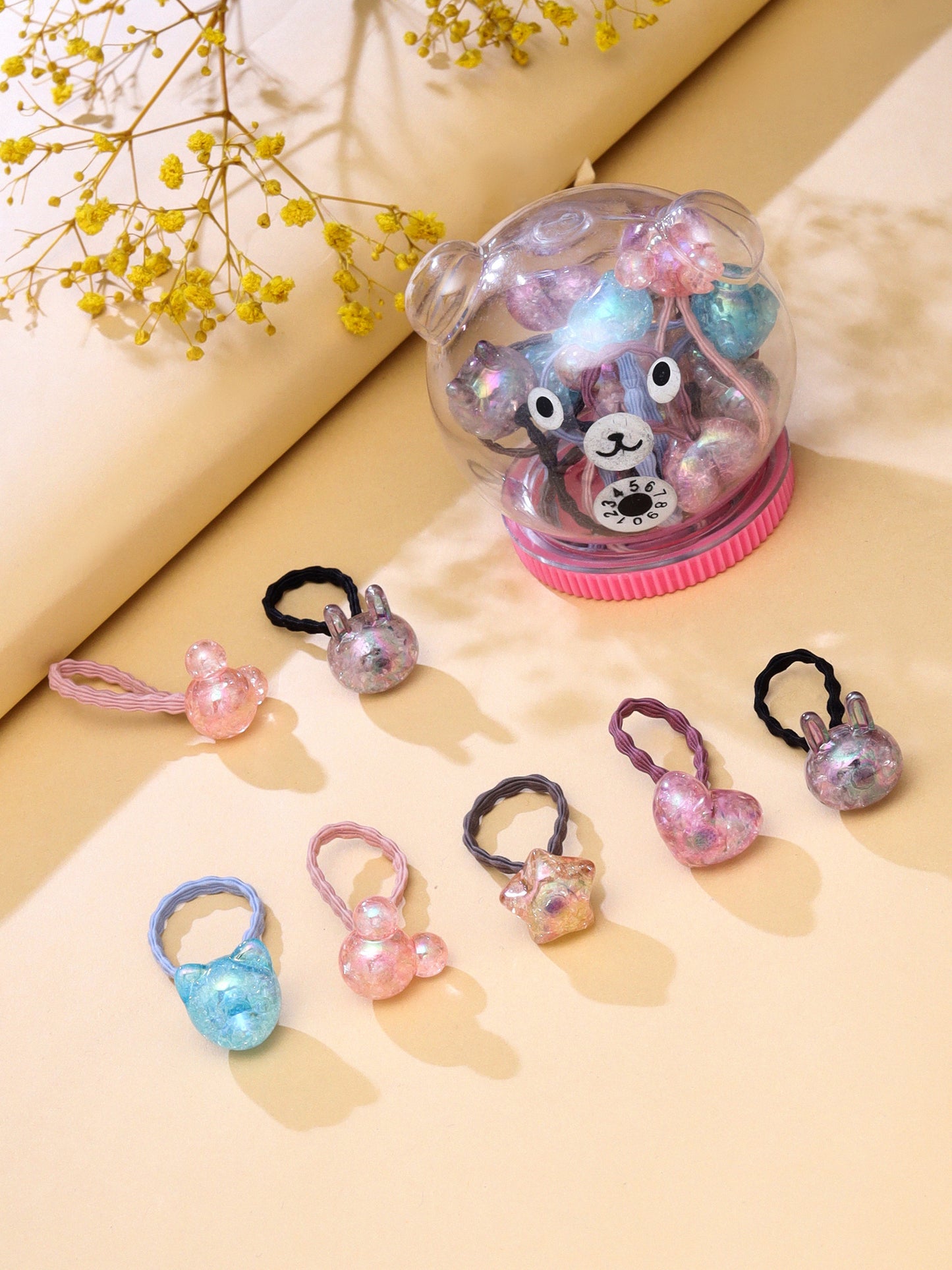 Yellow Chimes Melbees Rubber Bands - Cute Bear Box Storage