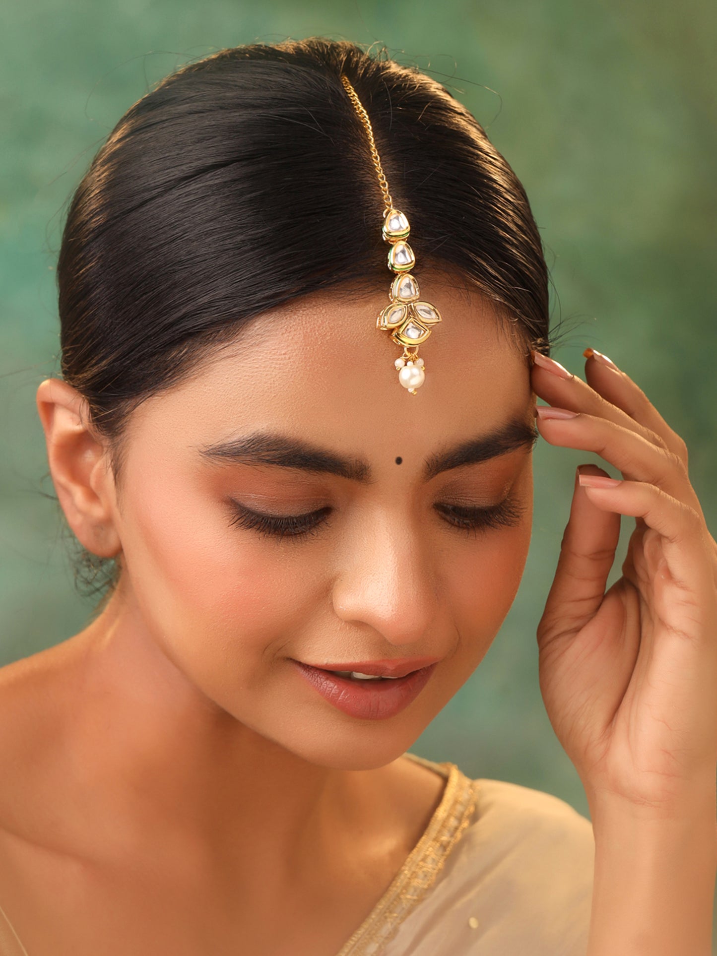 Yellow Chimes maangtikka - Stylish ethnic jewelry