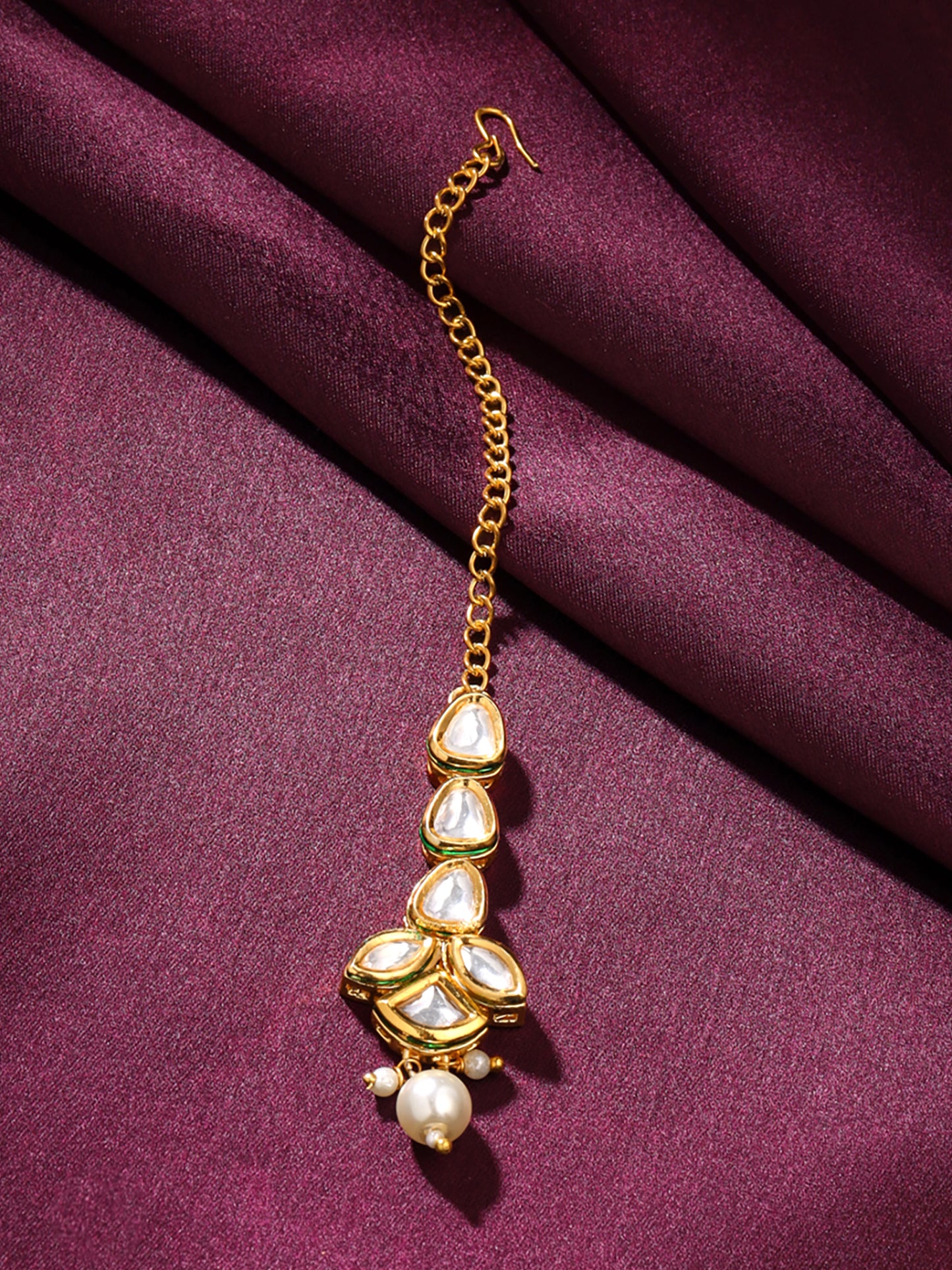 Yellow Chimes maangtikka - Beautiful bridal jewelry