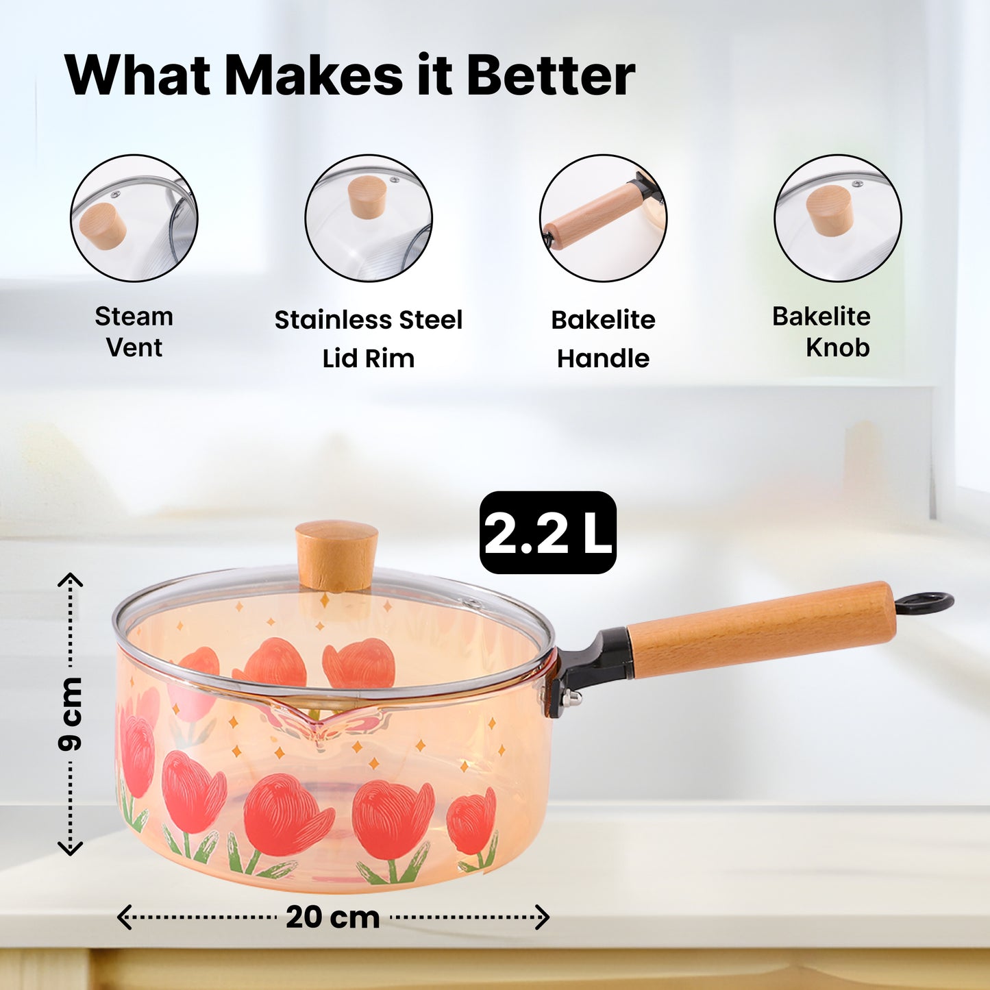 UMAI amber glass pot - brewing tea