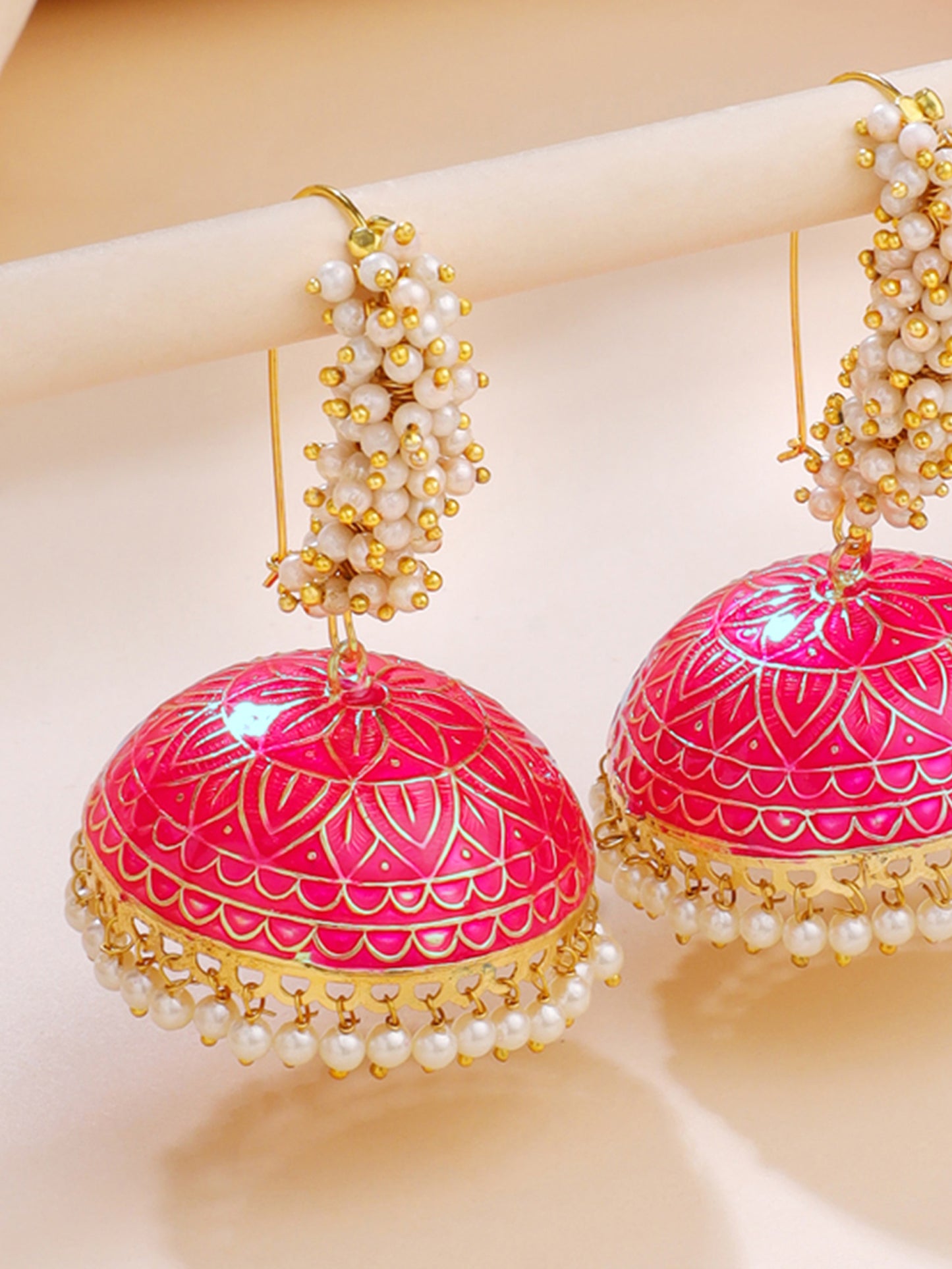 Yellow Chimes Meenakari Jhumka Earrings - Daily Wear