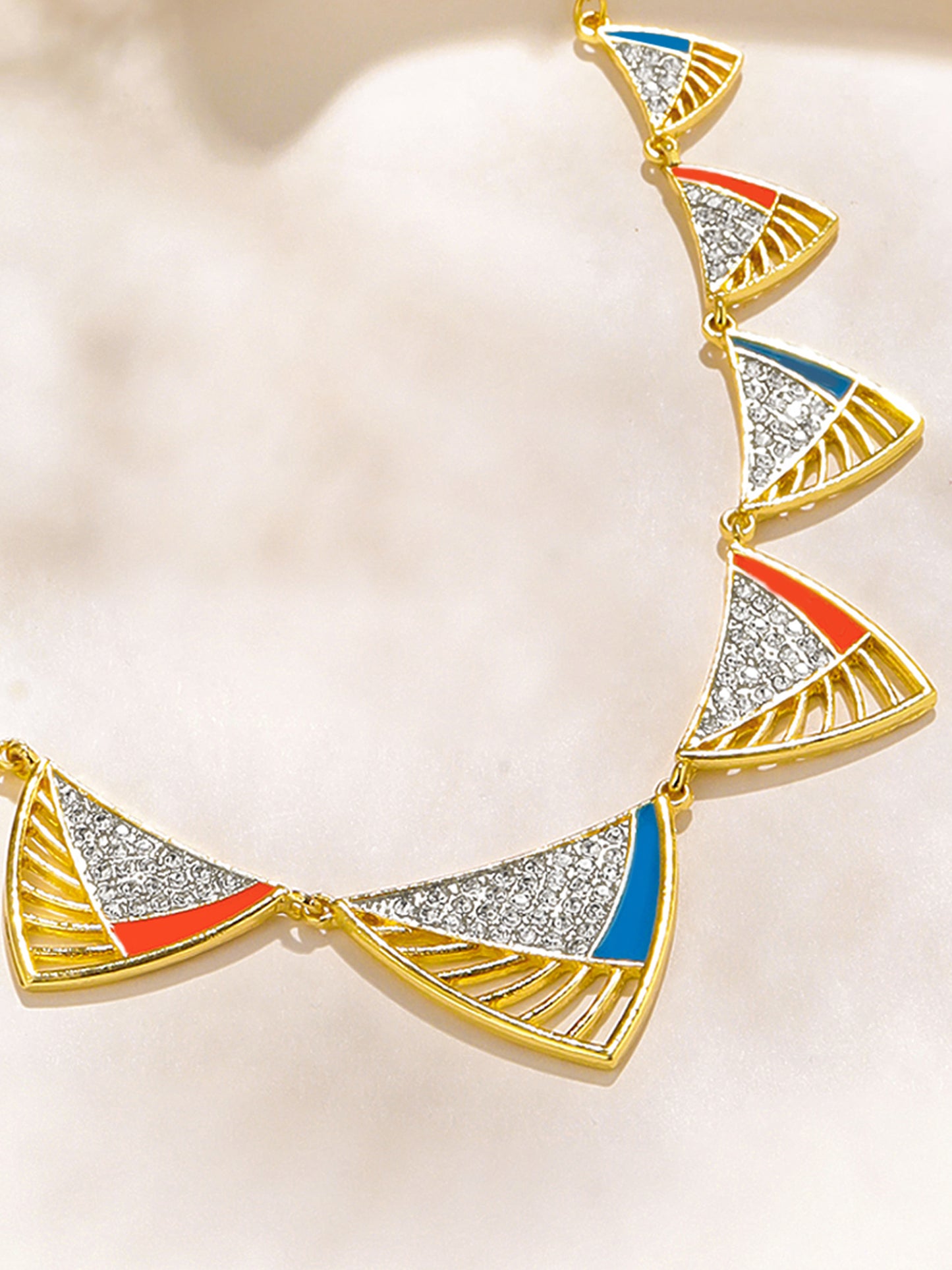 Golden White Stone Necklace - elegant jewelry for night out