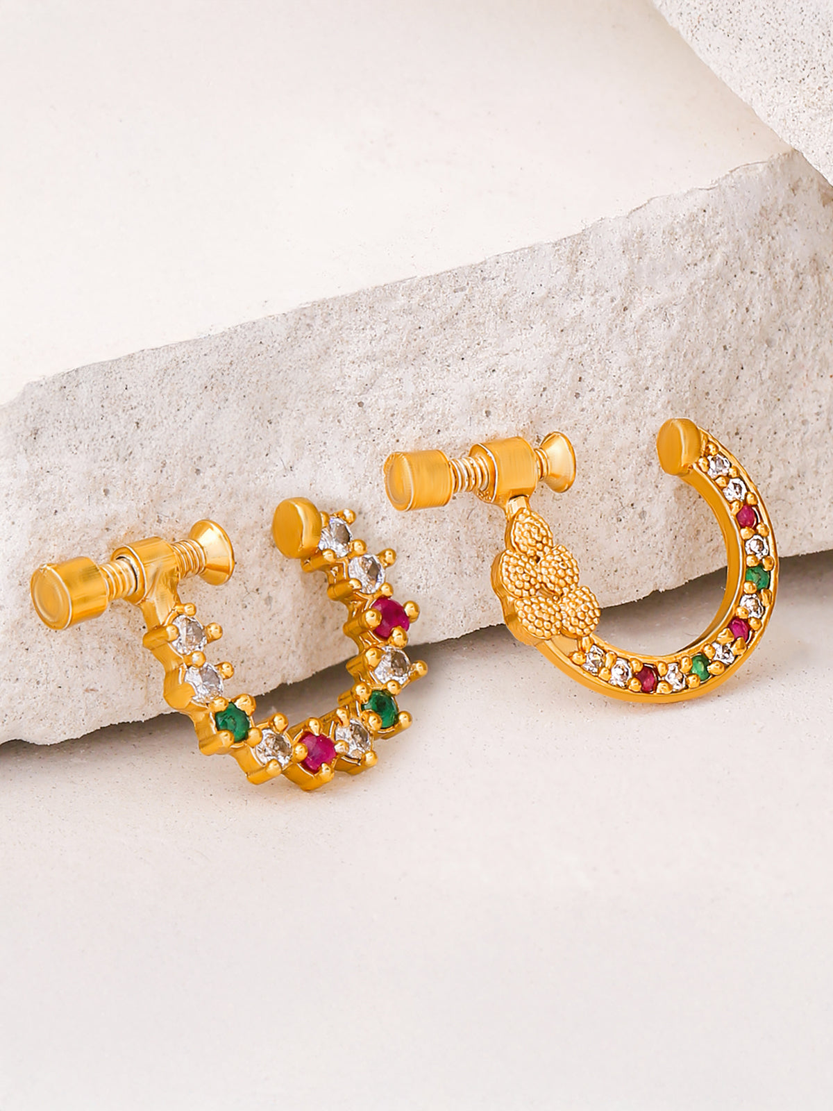 Yellow Chimes nose pin - Ethnic daily wear