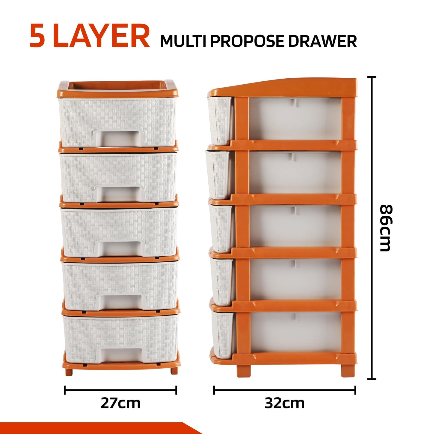 Kuber Industries collapsible plastic drawers - stylish bedroom storage