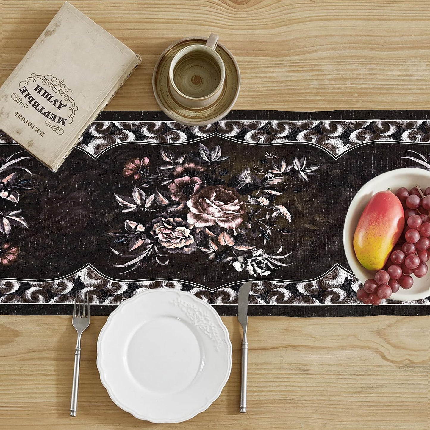 Kuber Industries floral print table runner - coffee table decor