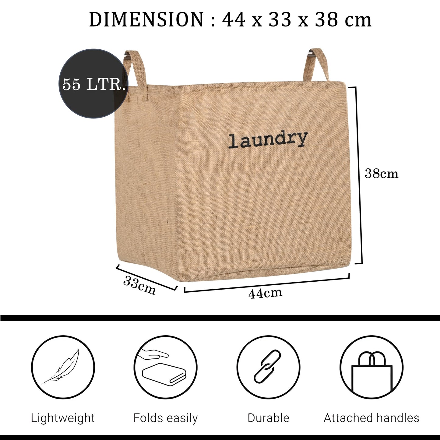 Kuber Industries 55L laundry basket - for travel use