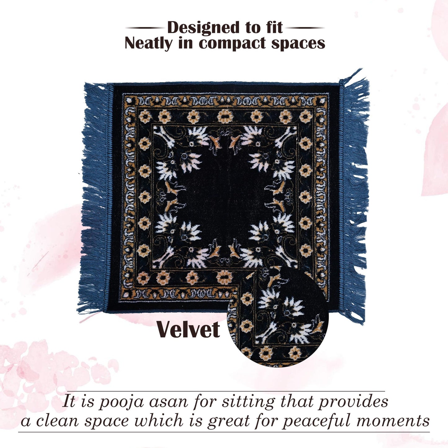 Kuber Velvet Pooja Mat - Comfortable seating for prayers