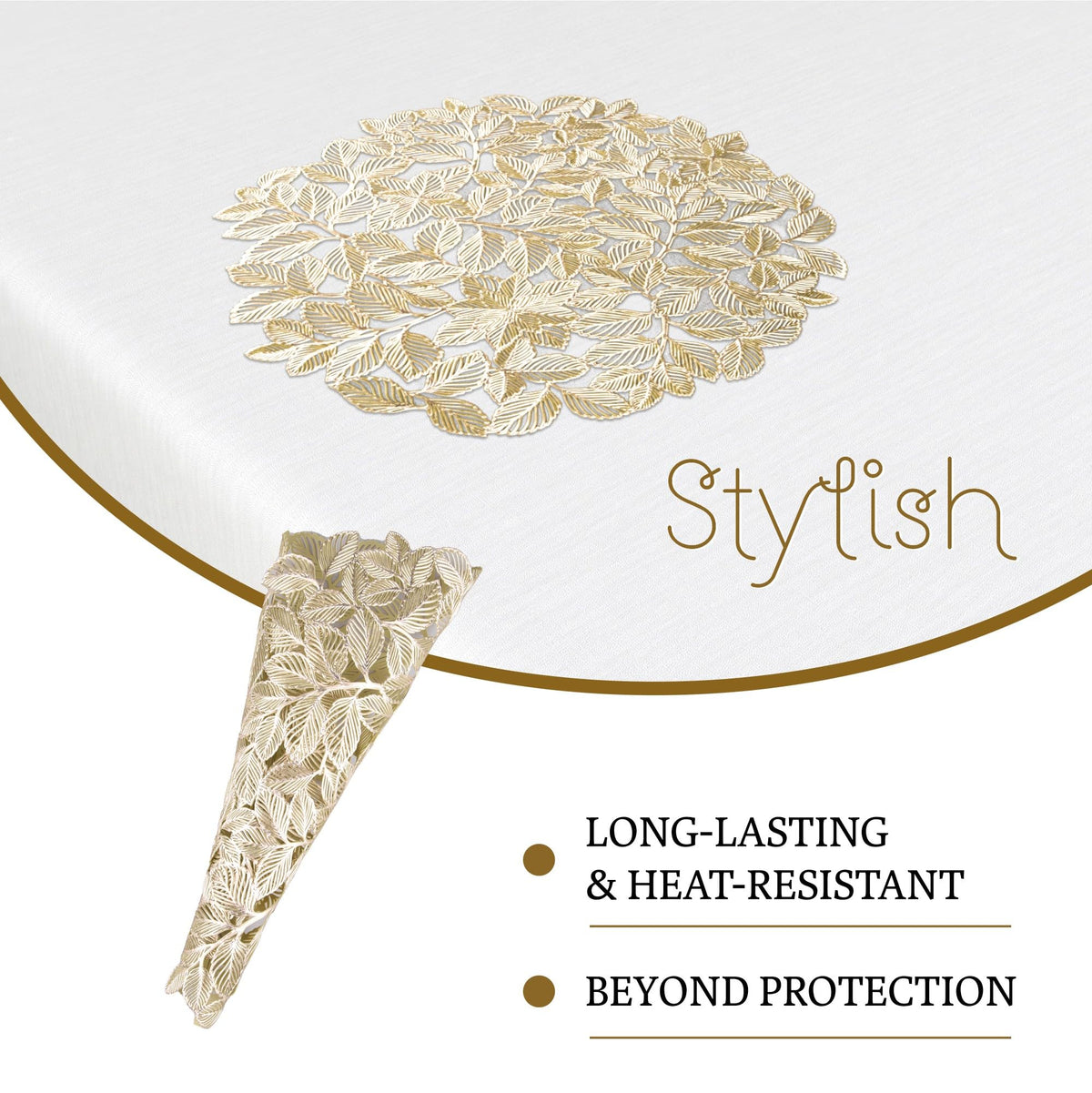 Kuber Round Golden Placemats - Kitchen decor