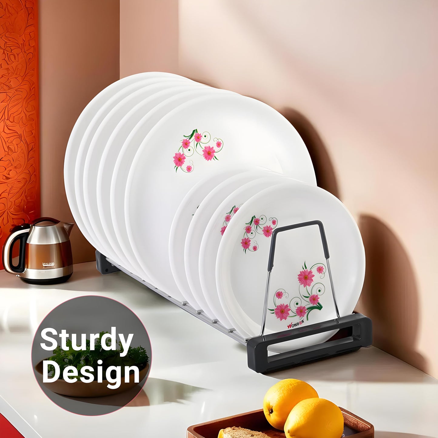 Kuber Dish Rack - Organized dining table use