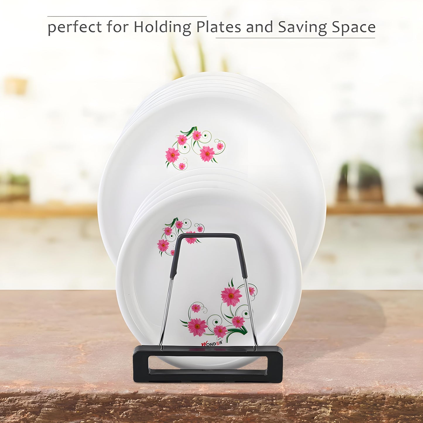 Kuber Stainless Steel Plate Stand - Modern kitchen organization