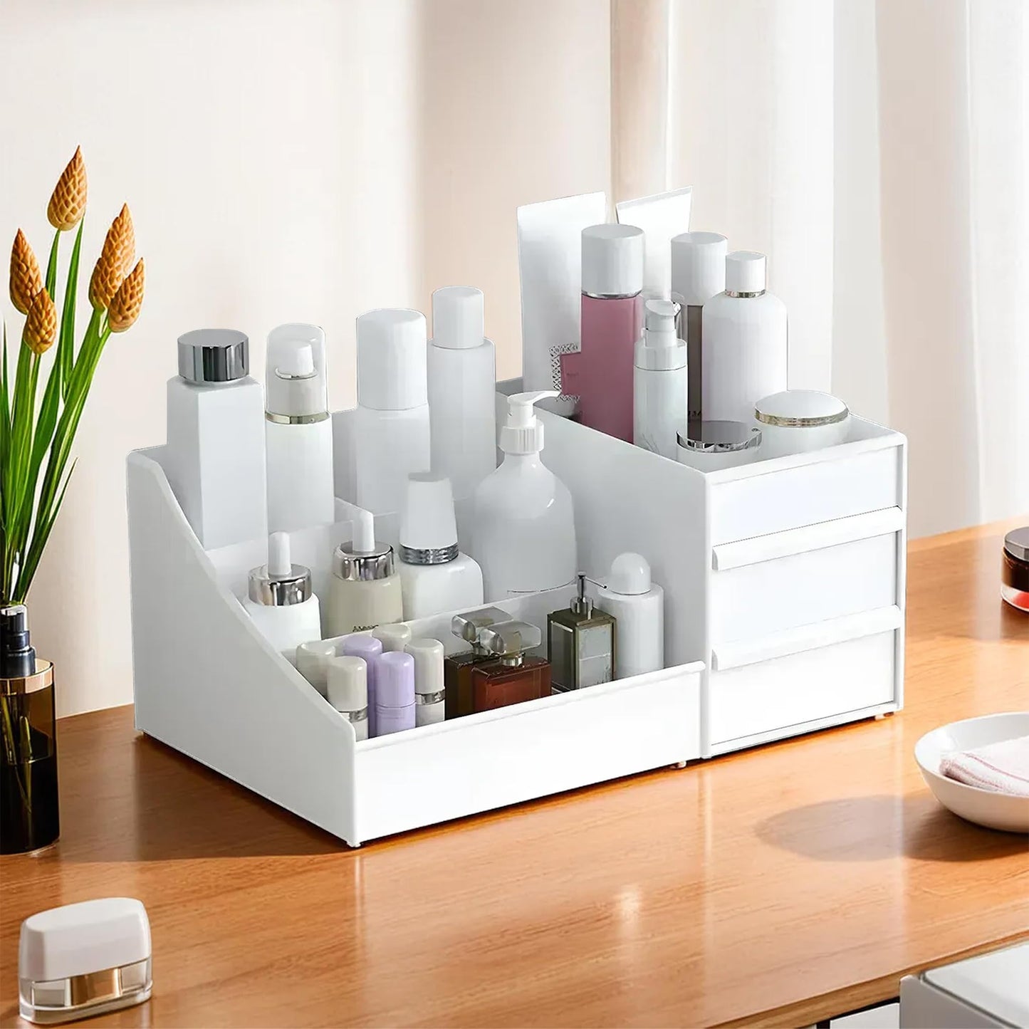 Kuber Industries 8-Compartments Cosmetic Organizer - Beauty Studio Use