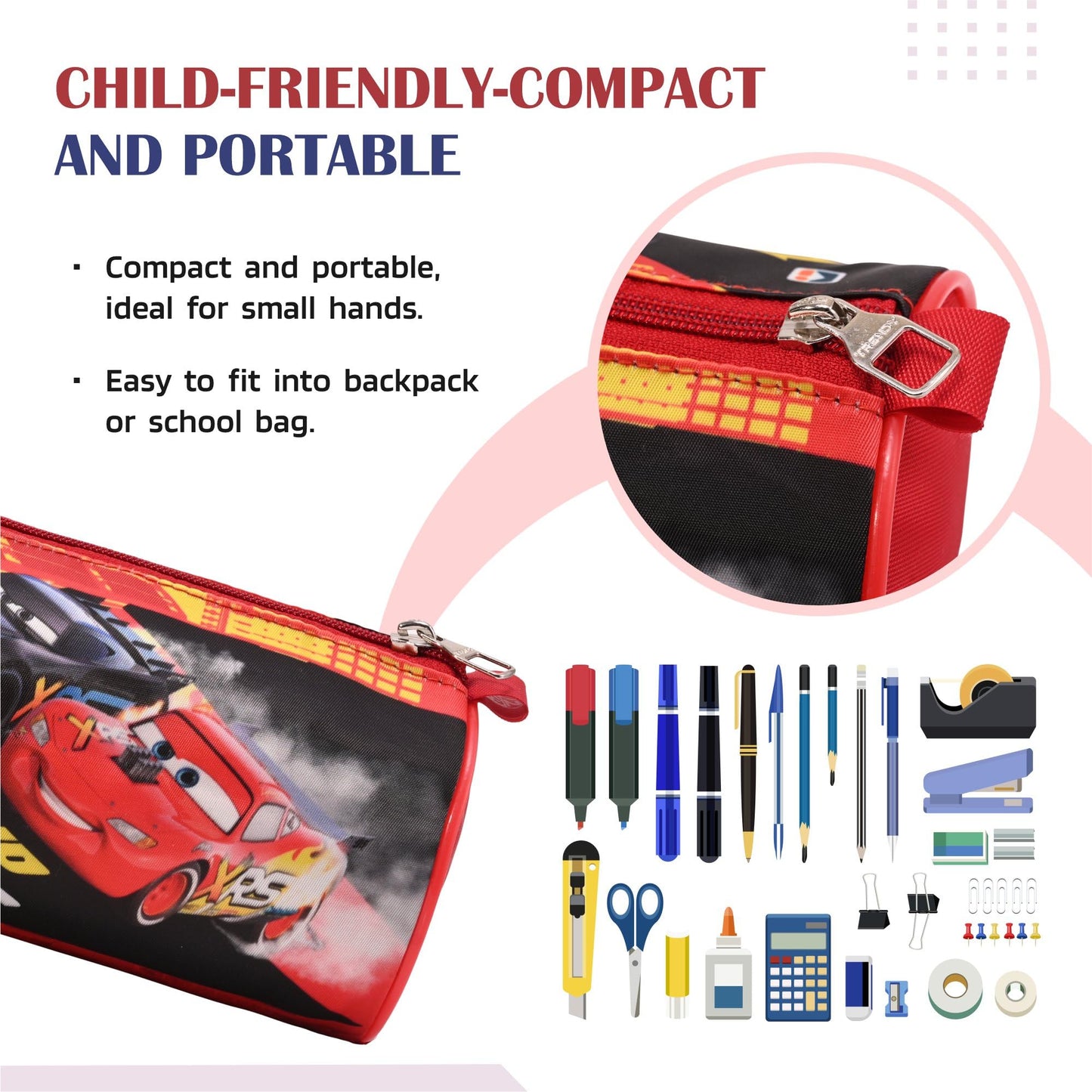 Kuber Industries Disney Car Pencil Pouch - Home Organization