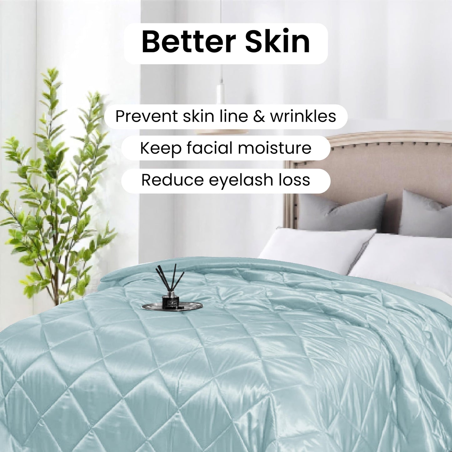 Mush satin comforter - vibrant aqua blue design