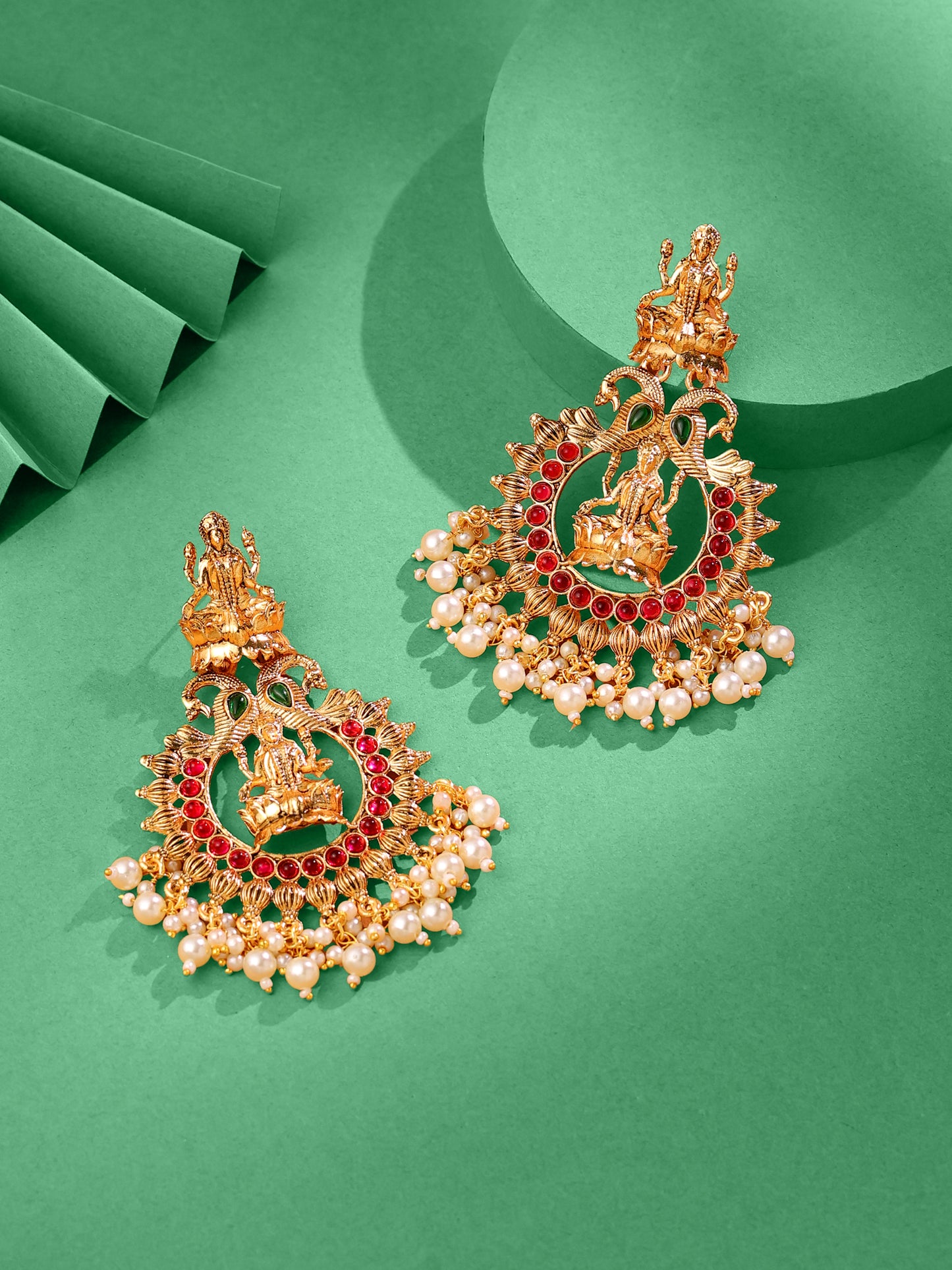 Yellow Chimes Chandbali Earrings - Classic Ethnic Wear
