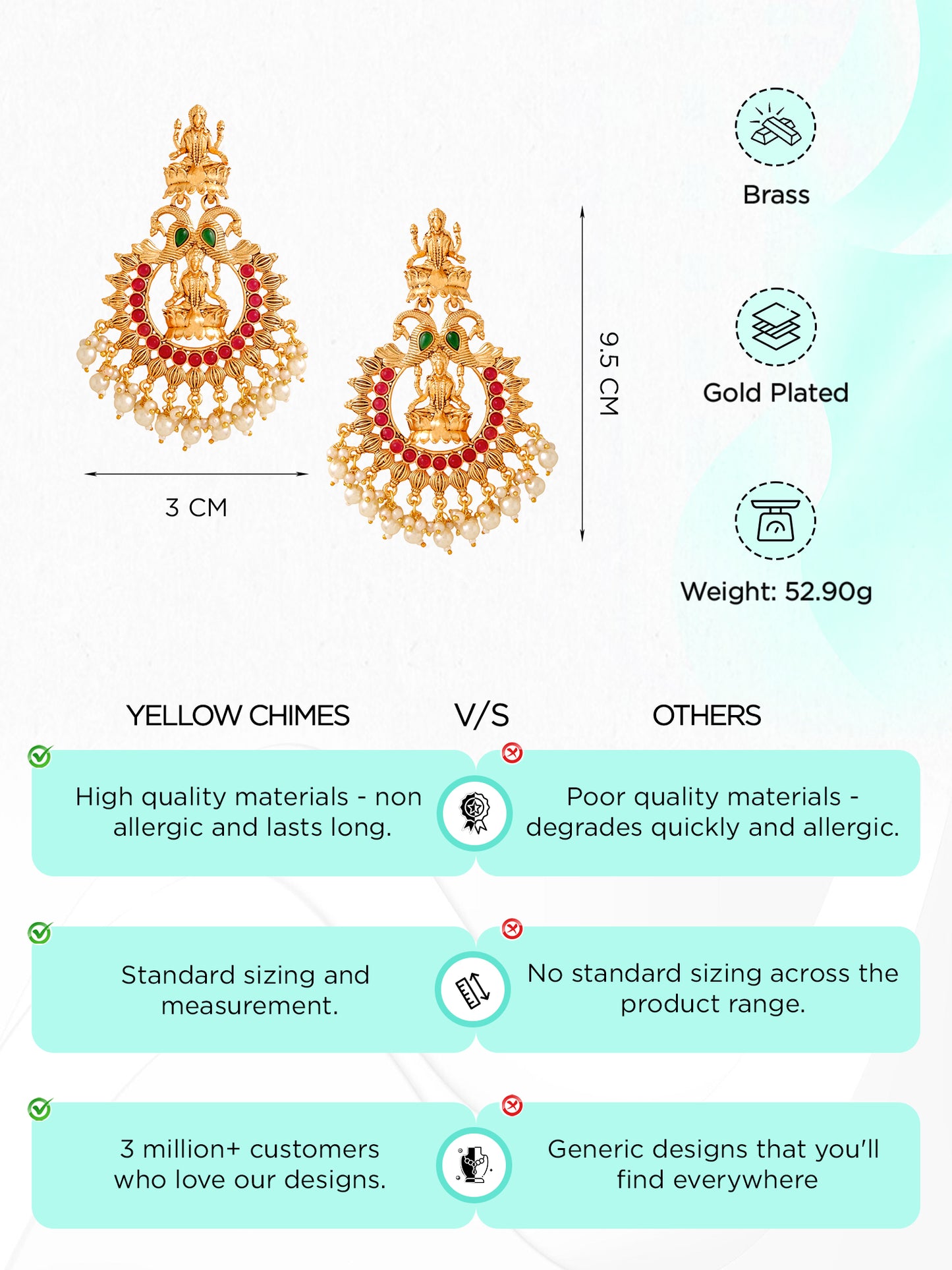 Yellow Chimes Women’s Beads Drop Earrings - Stylish Accessory