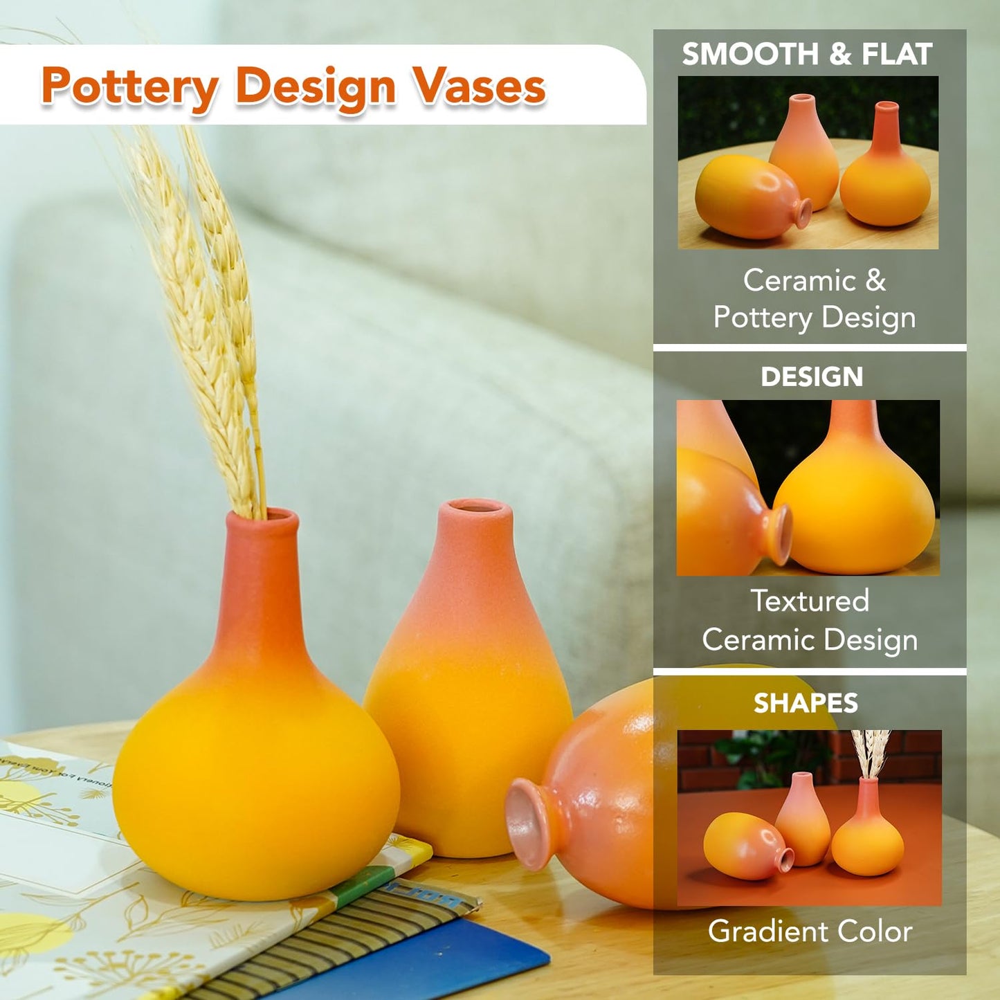 Ekhasa ceramic flower vase - Dining table accent