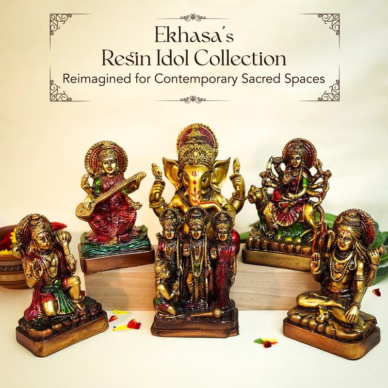 Ekhasa Antique Gold Radha Krishna Idol - Spiritual Gifts