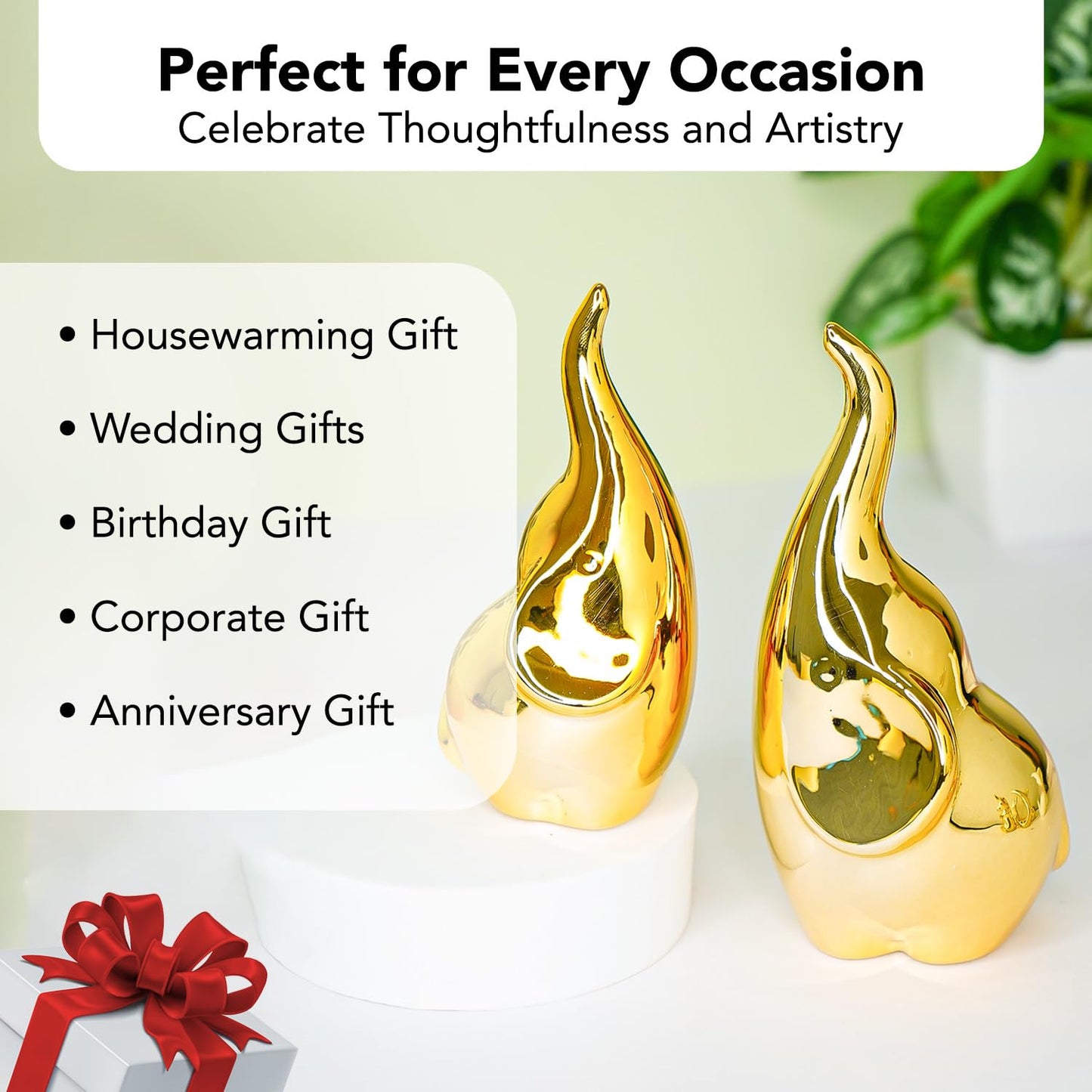 Ekhasa cute elephant figurine - office desk decoration