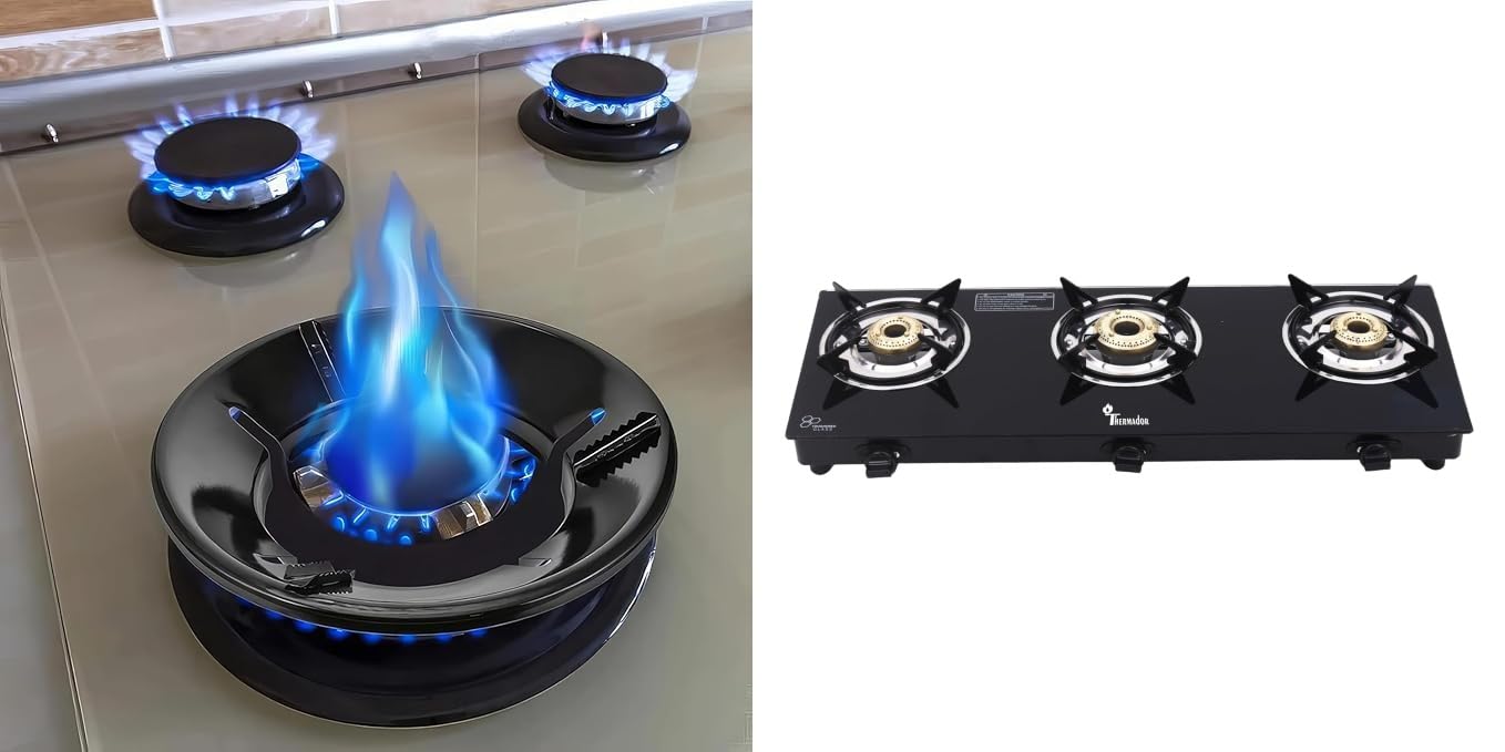 Thermador gas stove - easy clean toughened glass top