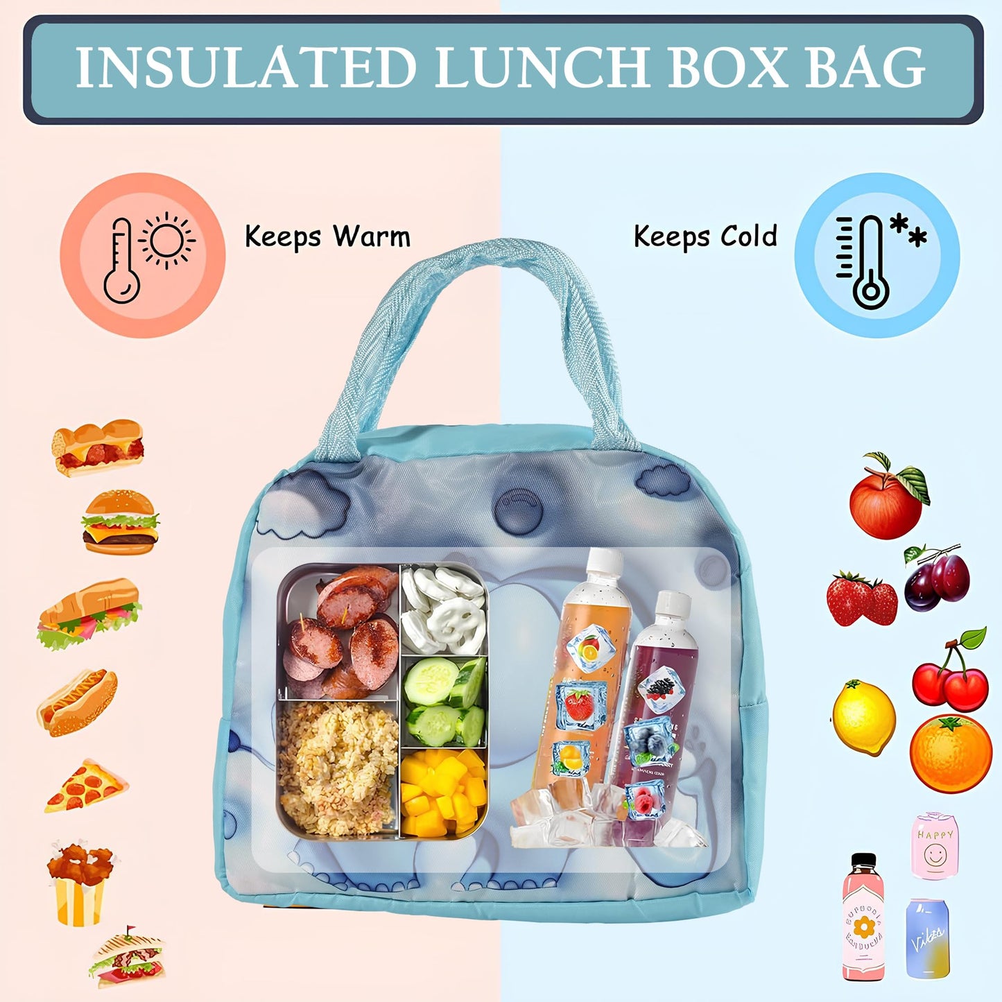Kuber Insulated Kids Lunch Bag - Picnic Time