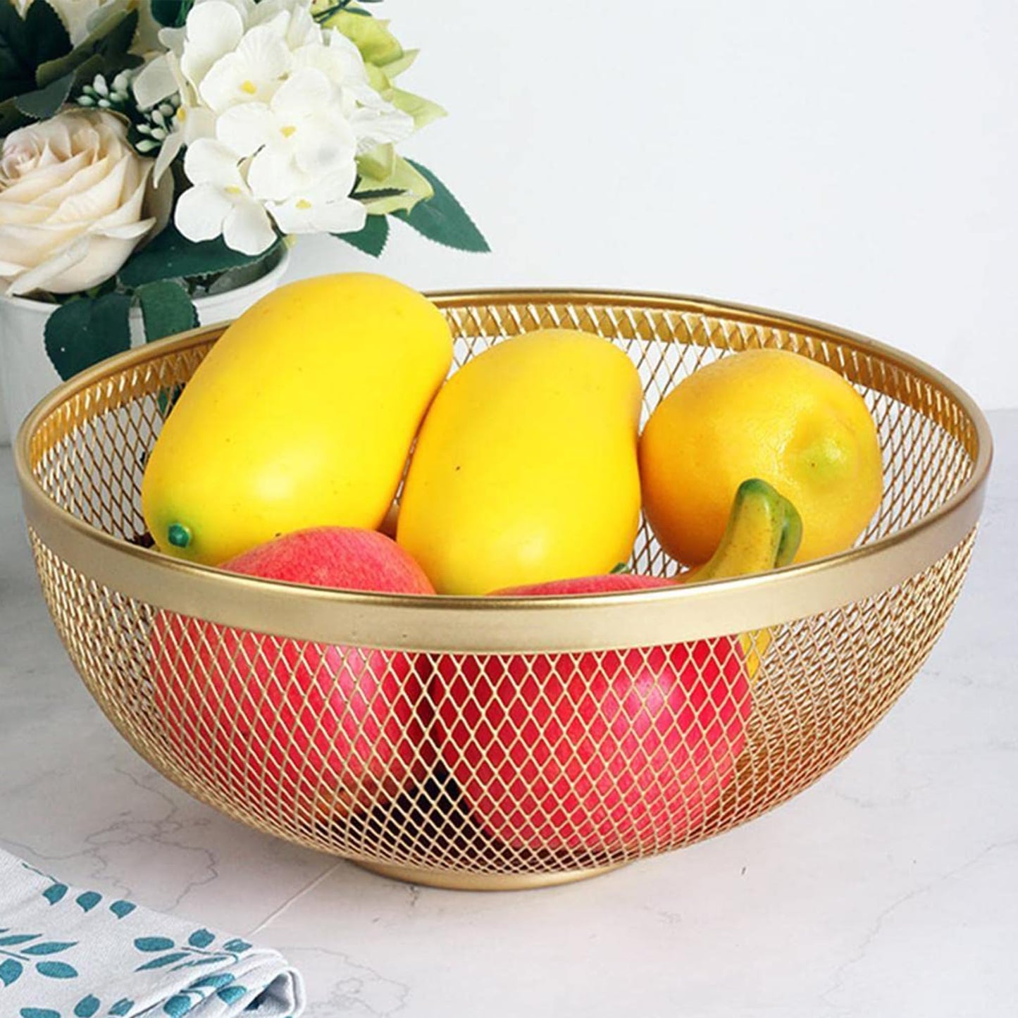 Kuber Stainless Steel Mesh Fruit Basket - Lightweight Design