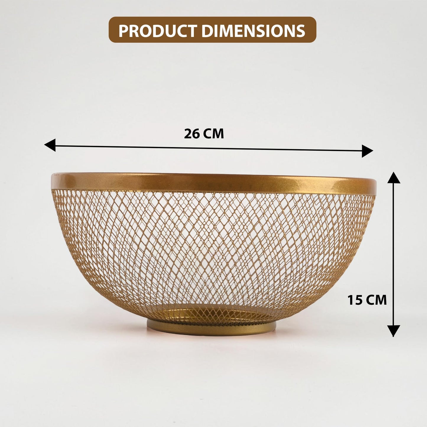 Kuber Stainless Steel Mesh Fruit Basket - Elegant Decoration