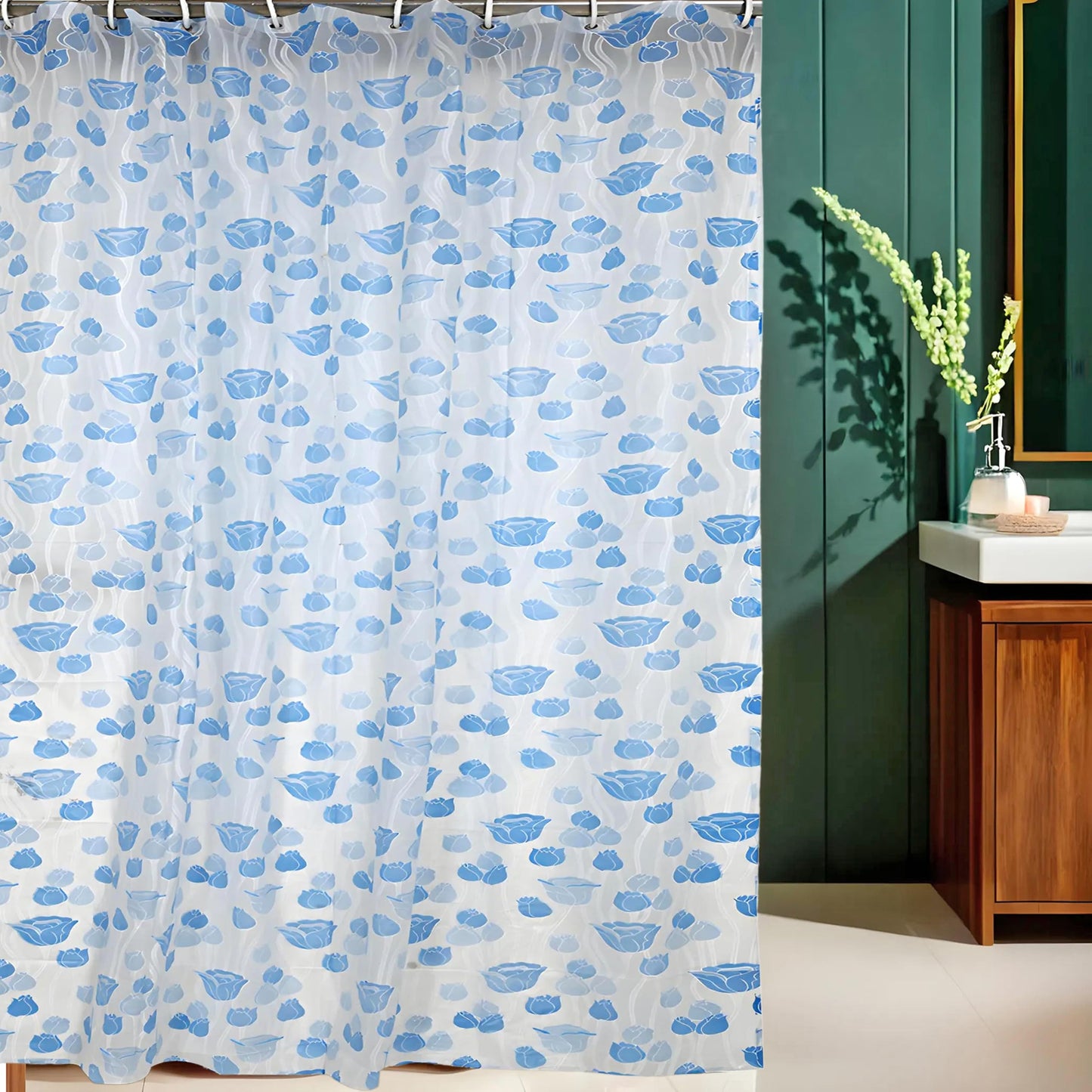 Heart Home floral shower curtain - Guest bathroom