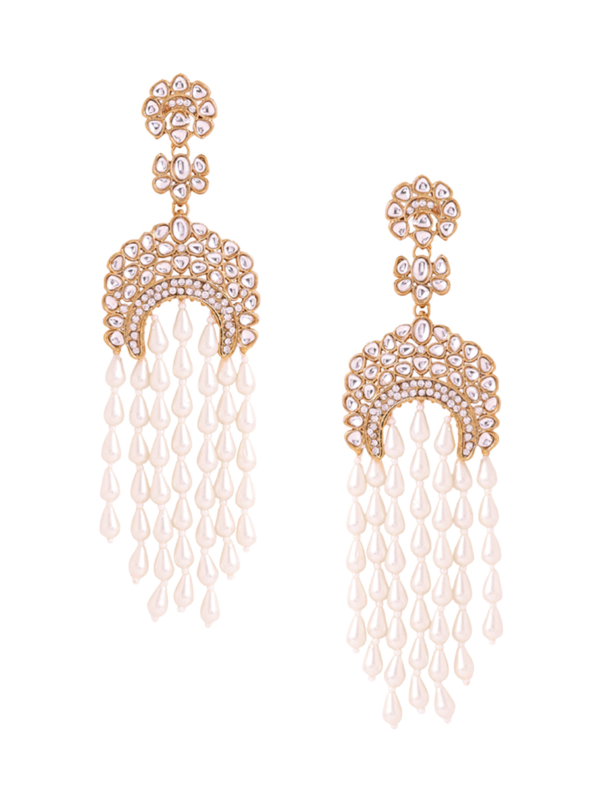 Yellow Chimes golden dangler earrings - Elegant accessory for parties