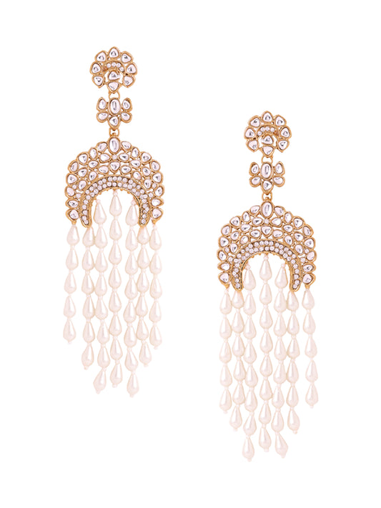 Yellow Chimes golden dangler earrings - Elegant accessory for parties