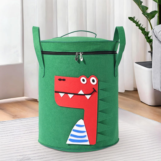 Kuber Homestic laundry basket - stylish green dinosaur design