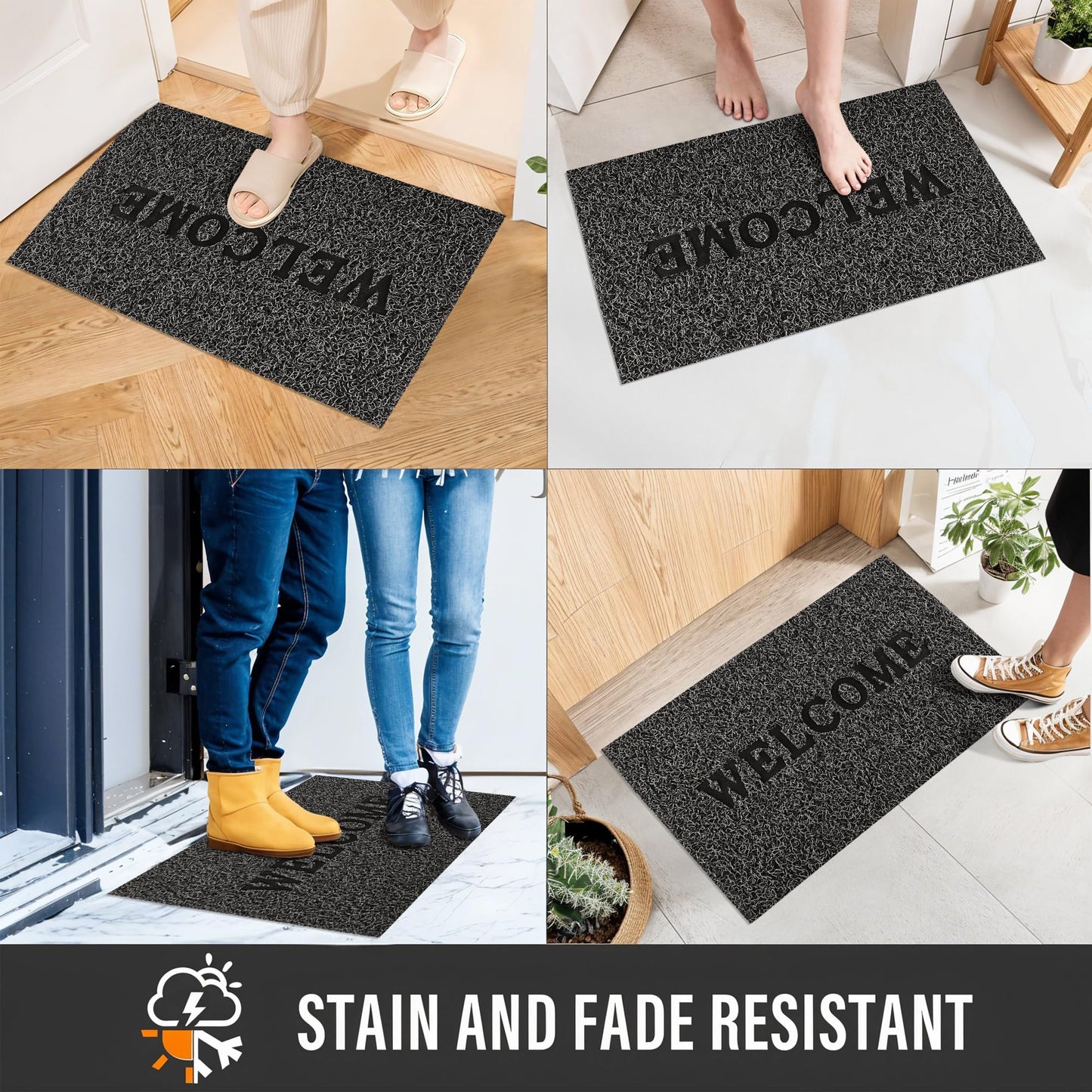 Kuber Industries grey door mat - living room accessory