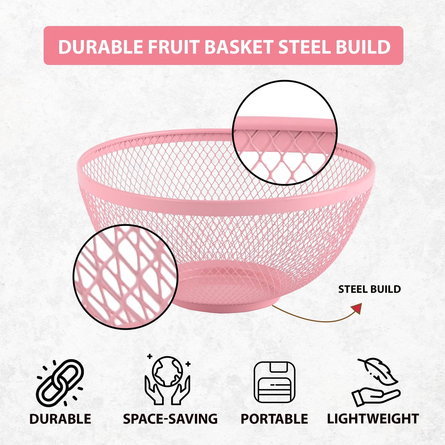 Kuber Industries stainless steel basket - office decoration