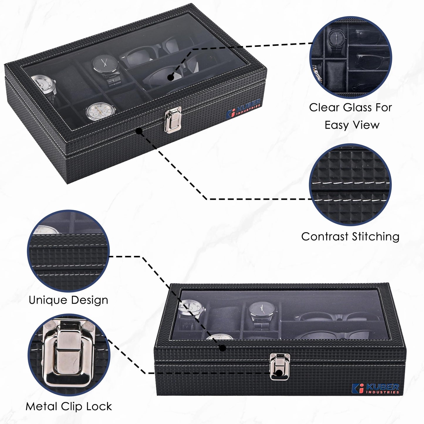 Kuber Faux Leather Watch Holder - Perfect for watch collectors