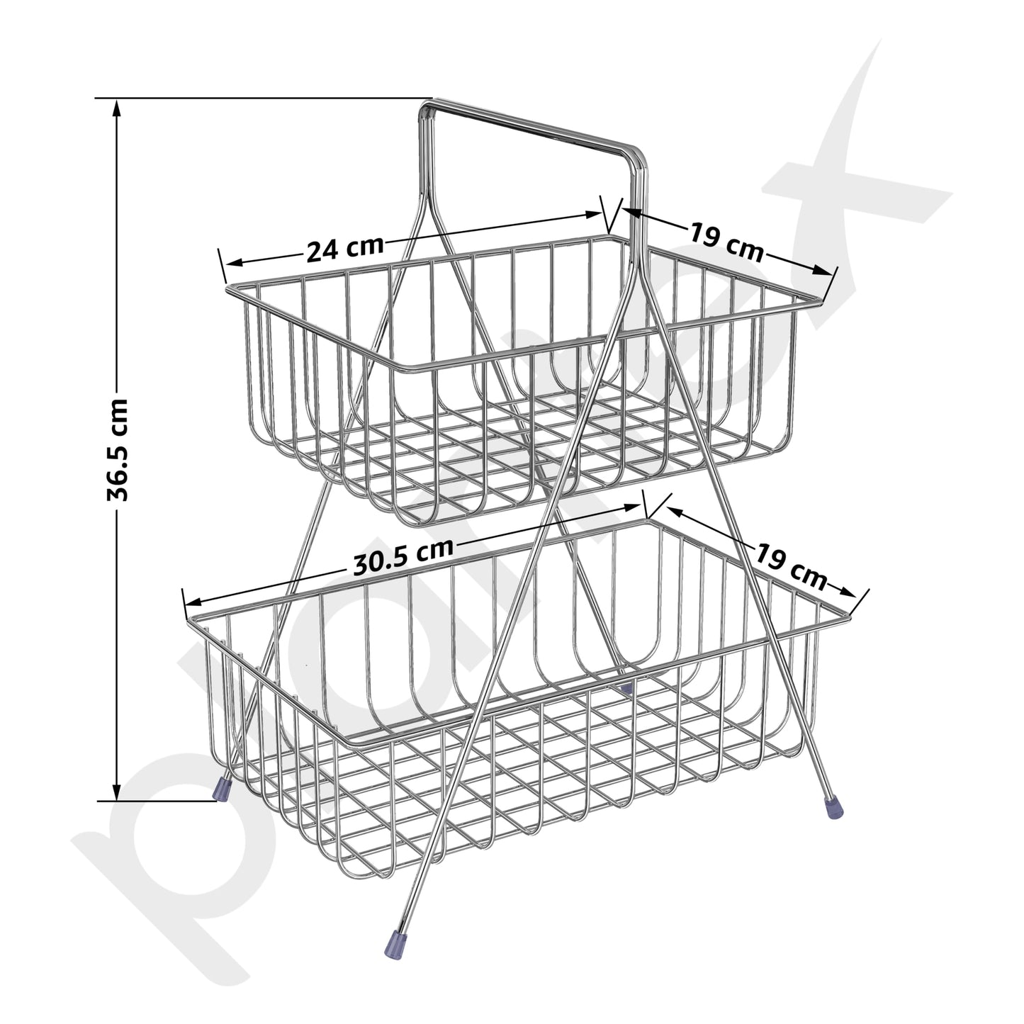 Plantex 2-Tier Chrome Organizer - Home Storage Solution