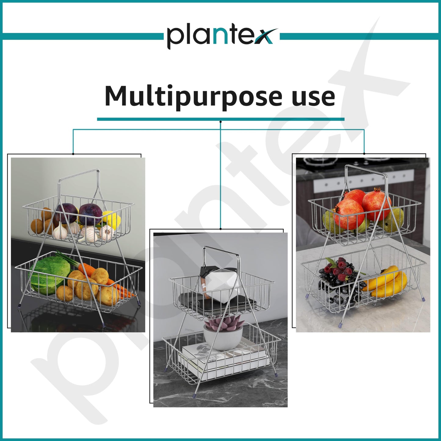 Plantex Tiered Basket - Modern Kitchen Accessory