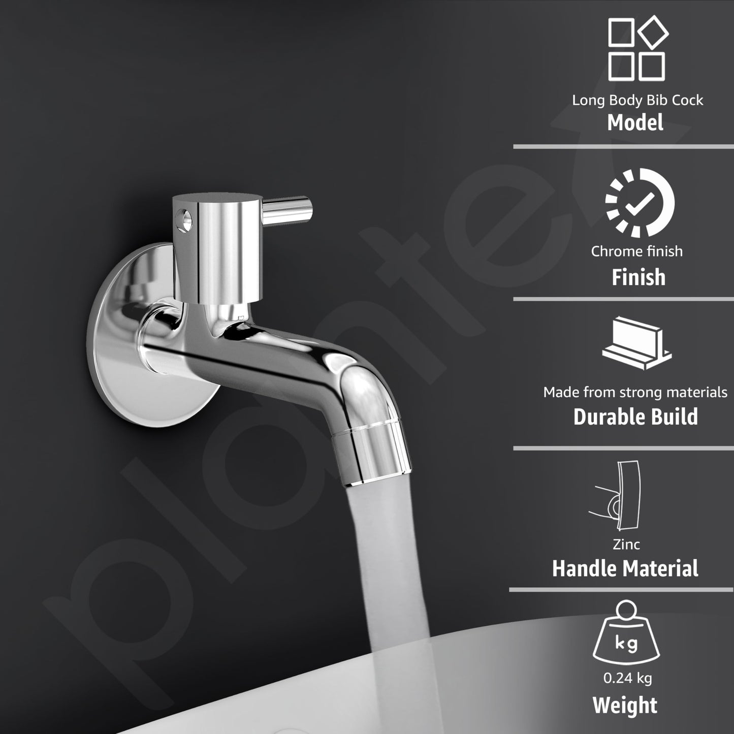 Plantex silver kitchen sink faucet - leak prevention