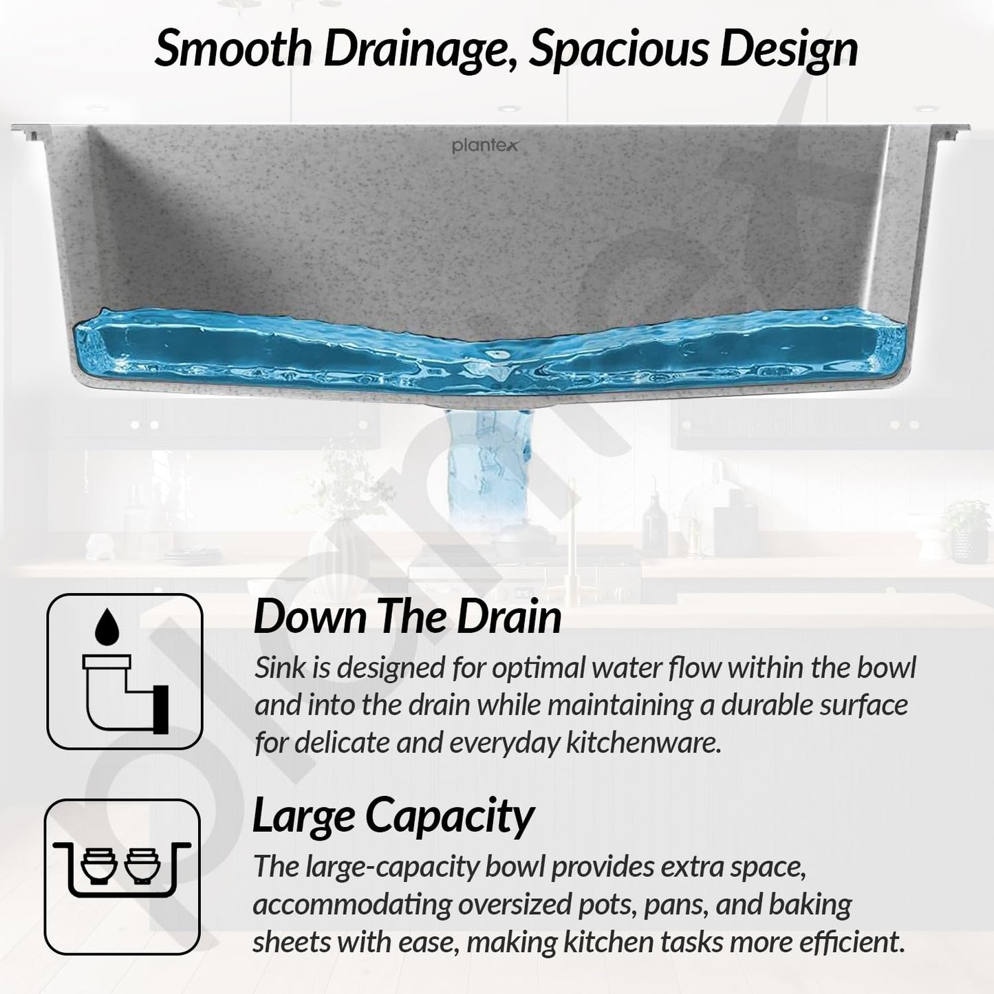 Plantex single bowl kitchen sink - deep bowl usage