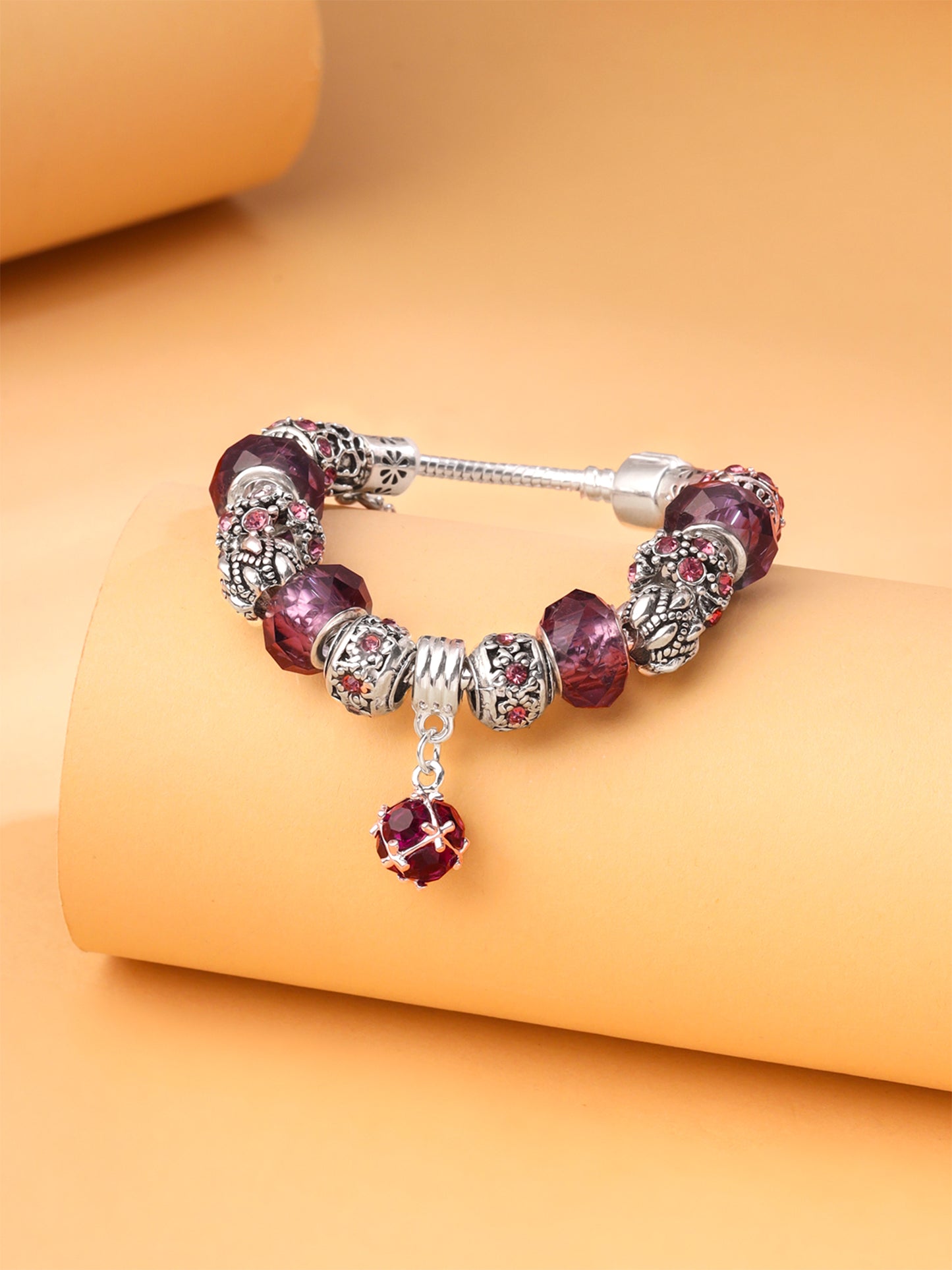 Yellow Chimes purple charm bracelet - elegant gift for women