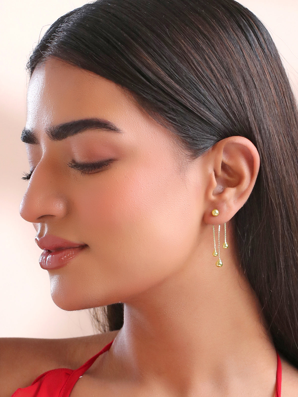 Yellow Chimes Gold Plated Drop Earrings - Ethnic Attire