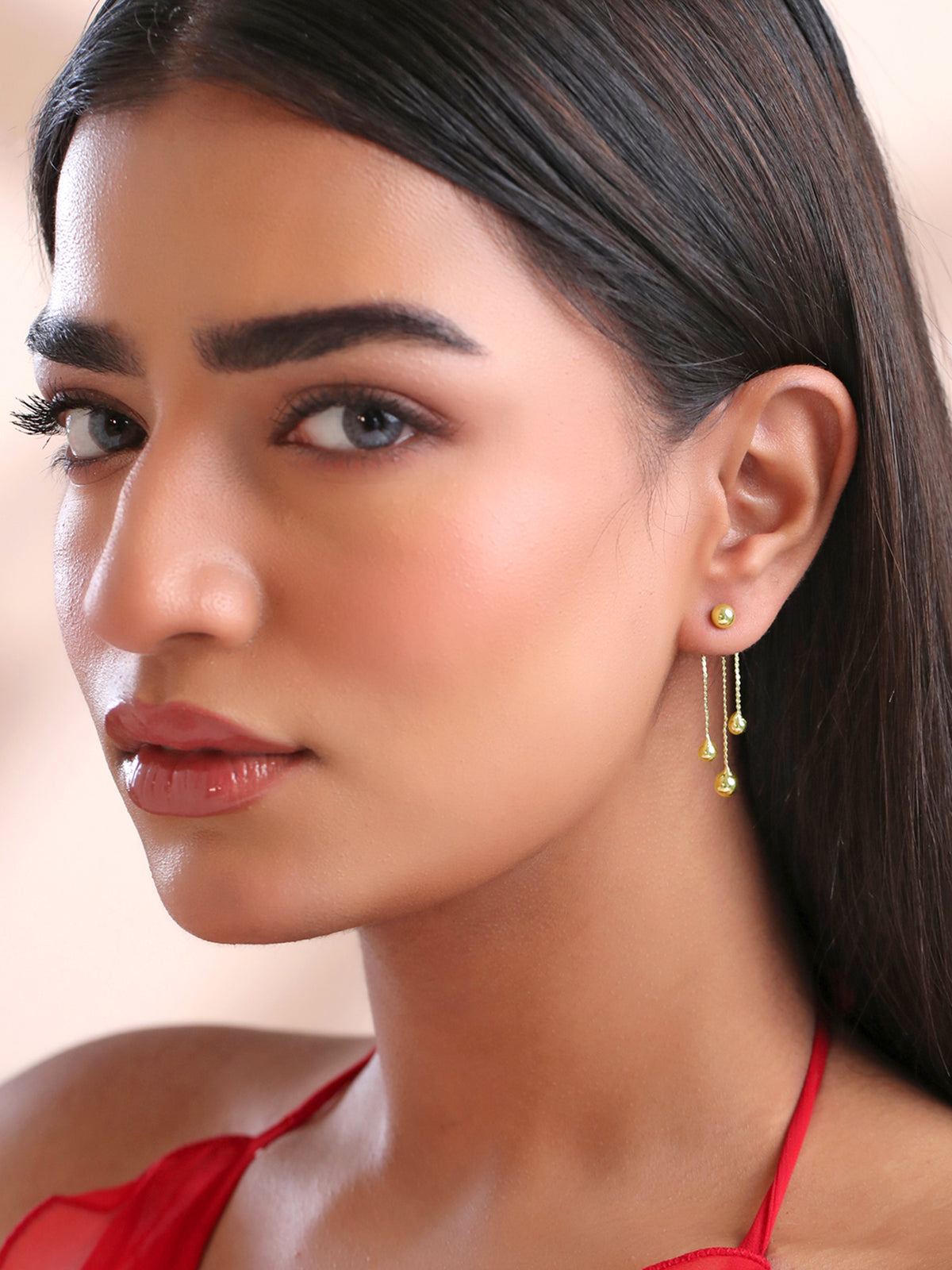 Yellow Chimes Gold Plated Drop Earrings - Formal Wear