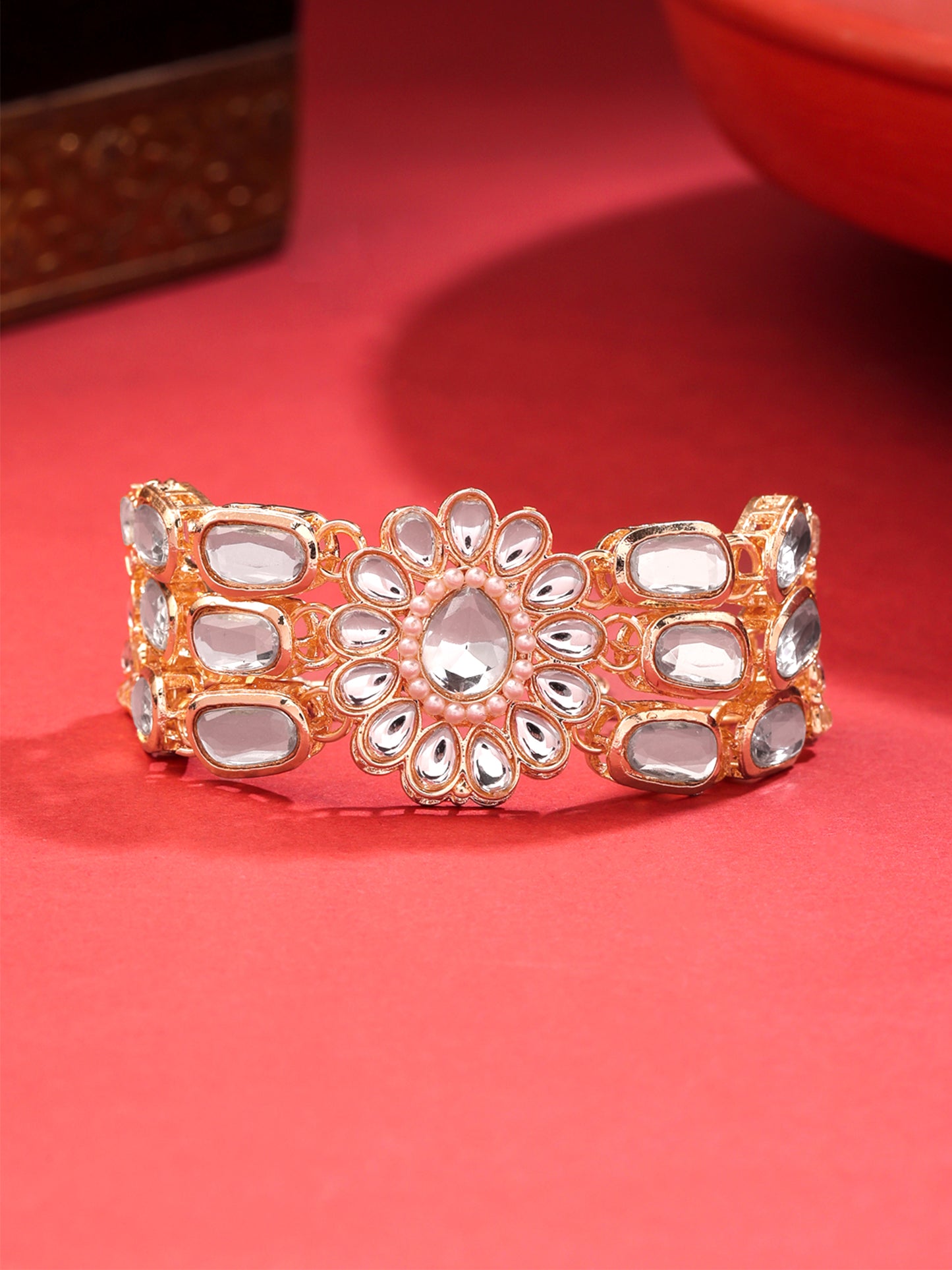 Yellow Chimes Kundan Bracelet - Fashionable for Date Nights
