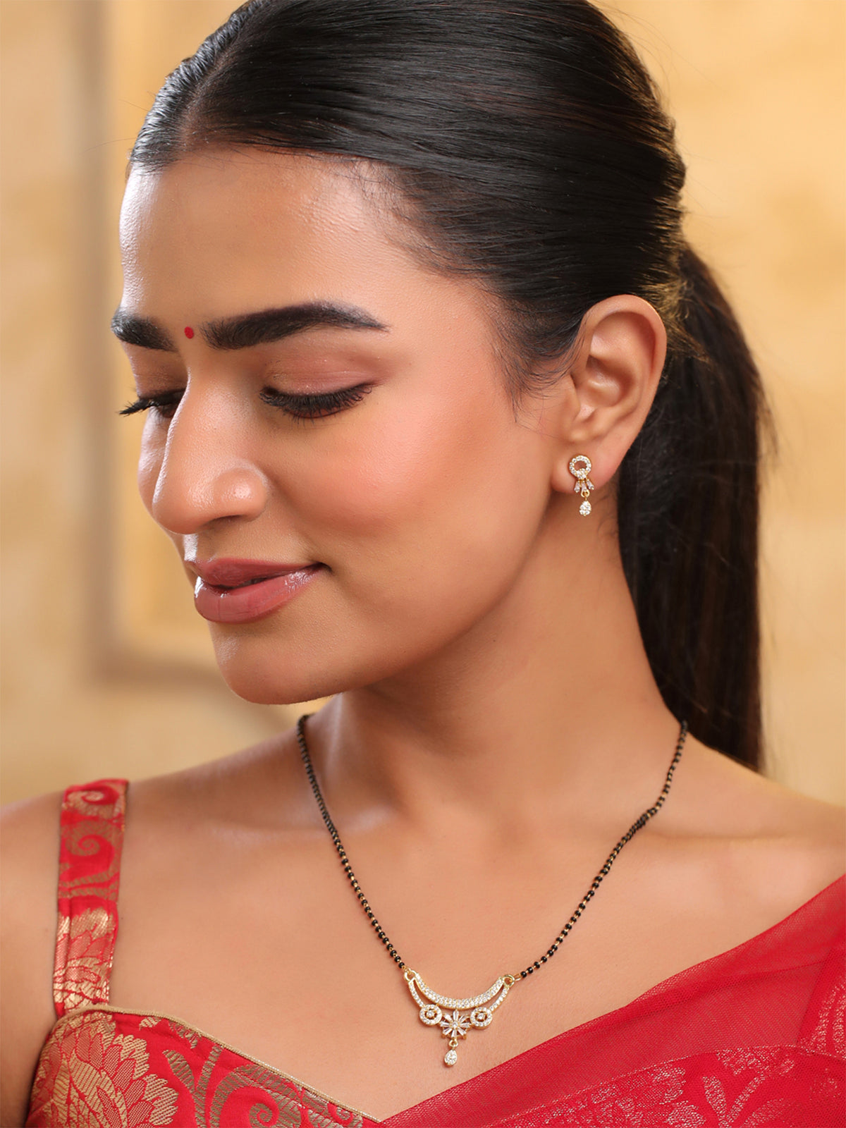 Yellow Chimes Traditional Mangalsutra Set - Bridal Jewelry Collection