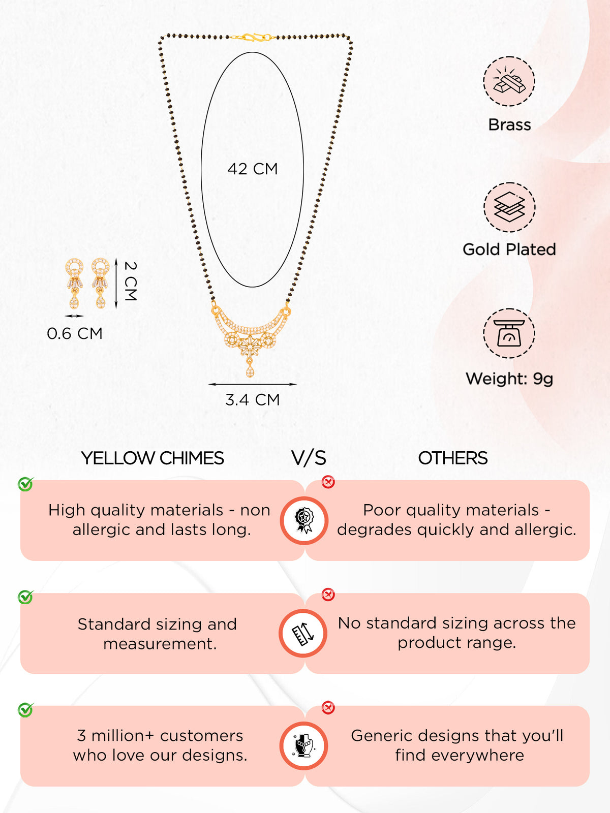 Yellow Chimes Deluxe Mangalsutra Set - Perfect Gift for Women