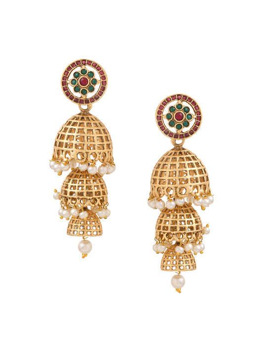 Yellow Chimes traditional jhumka earrings - Enhance your style