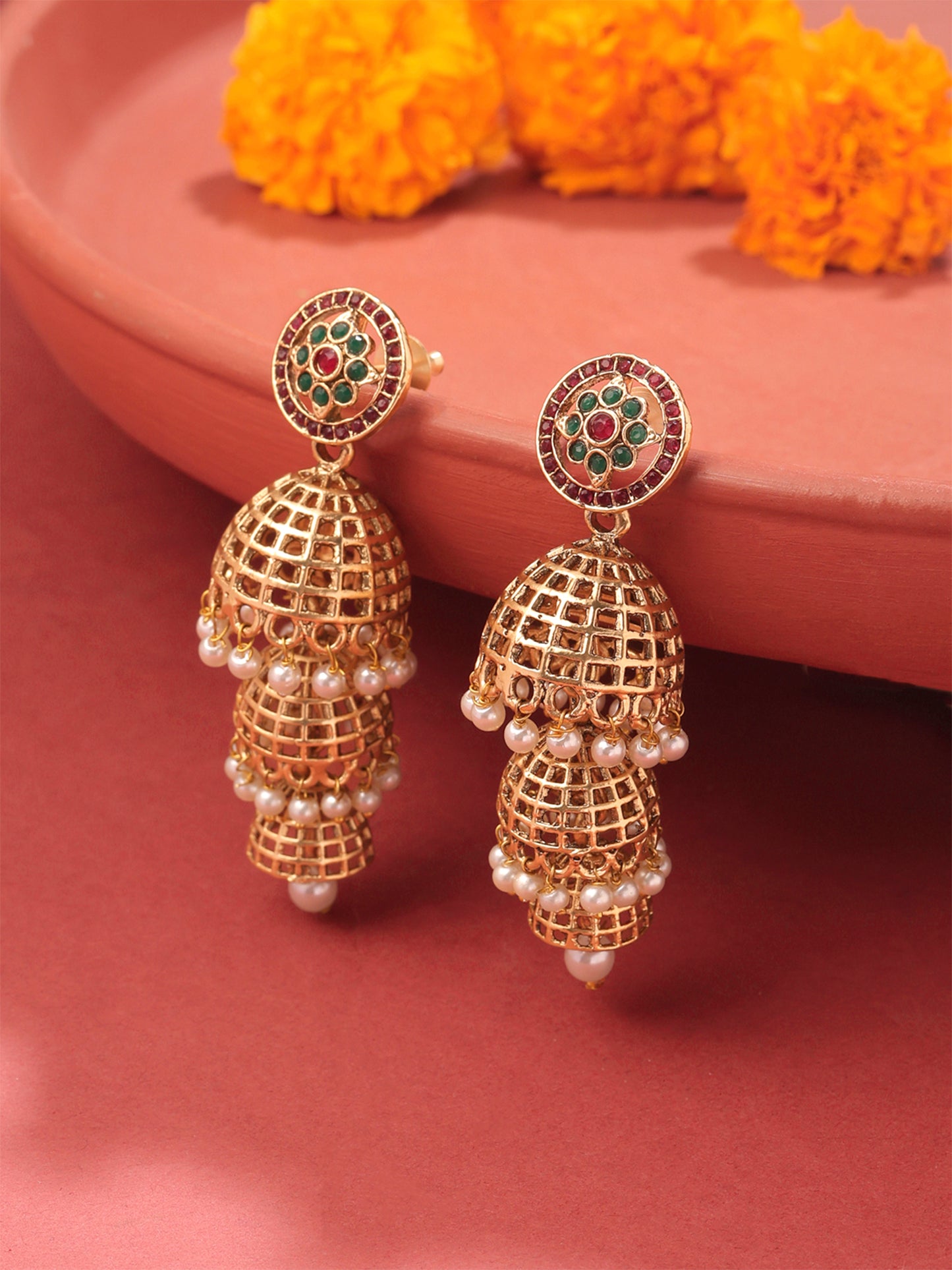 Yellow Chimes intricately designed earrings - Fashion-forward choice