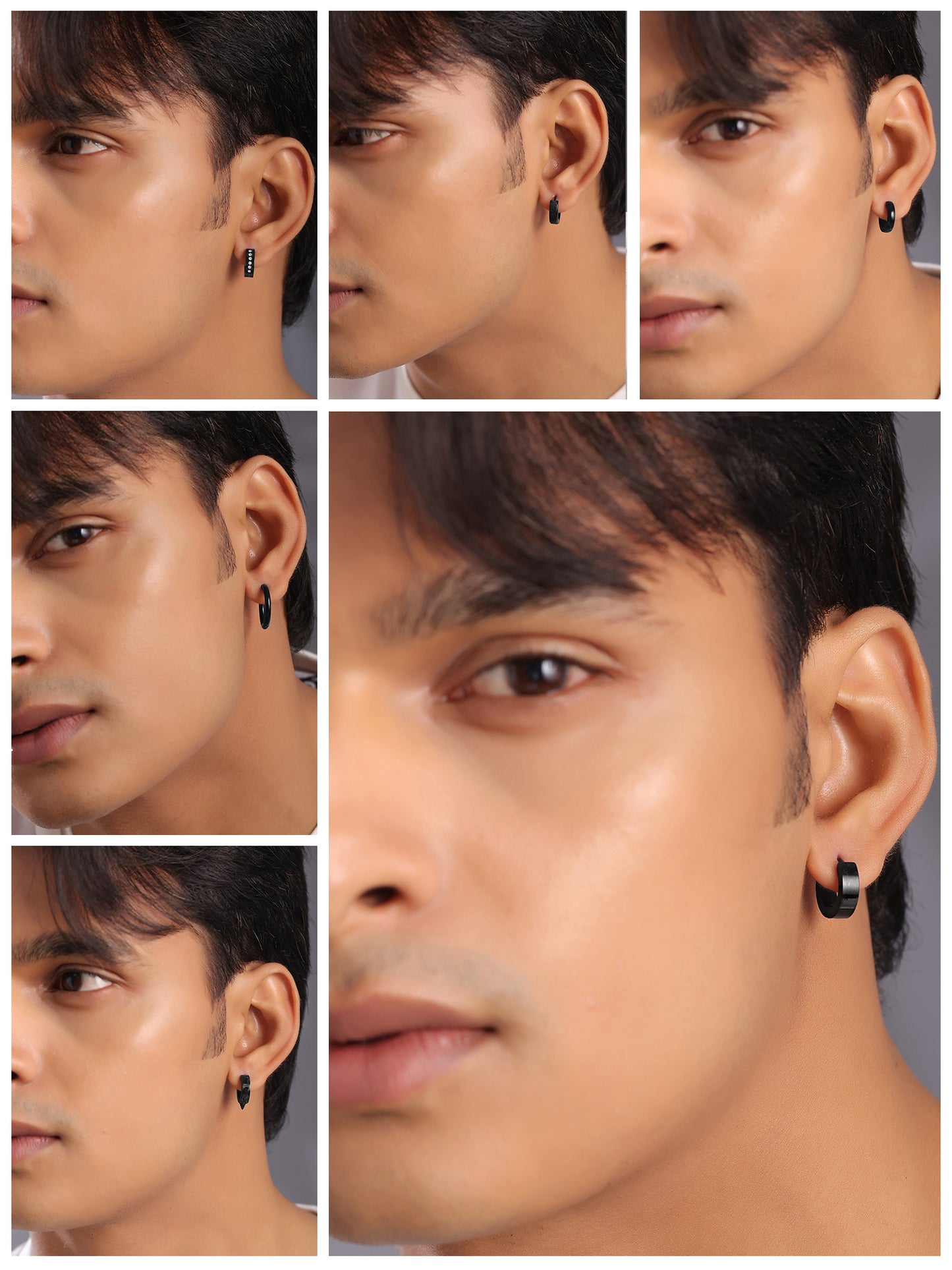 Yellow Chimes black hoop earrings - elegant men's jewelry