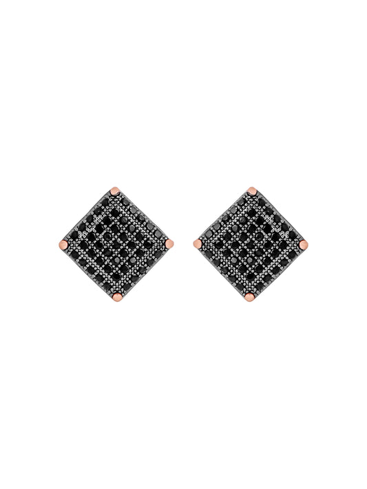 Yellow Chimes black stud earrings - trendy fashion accessory