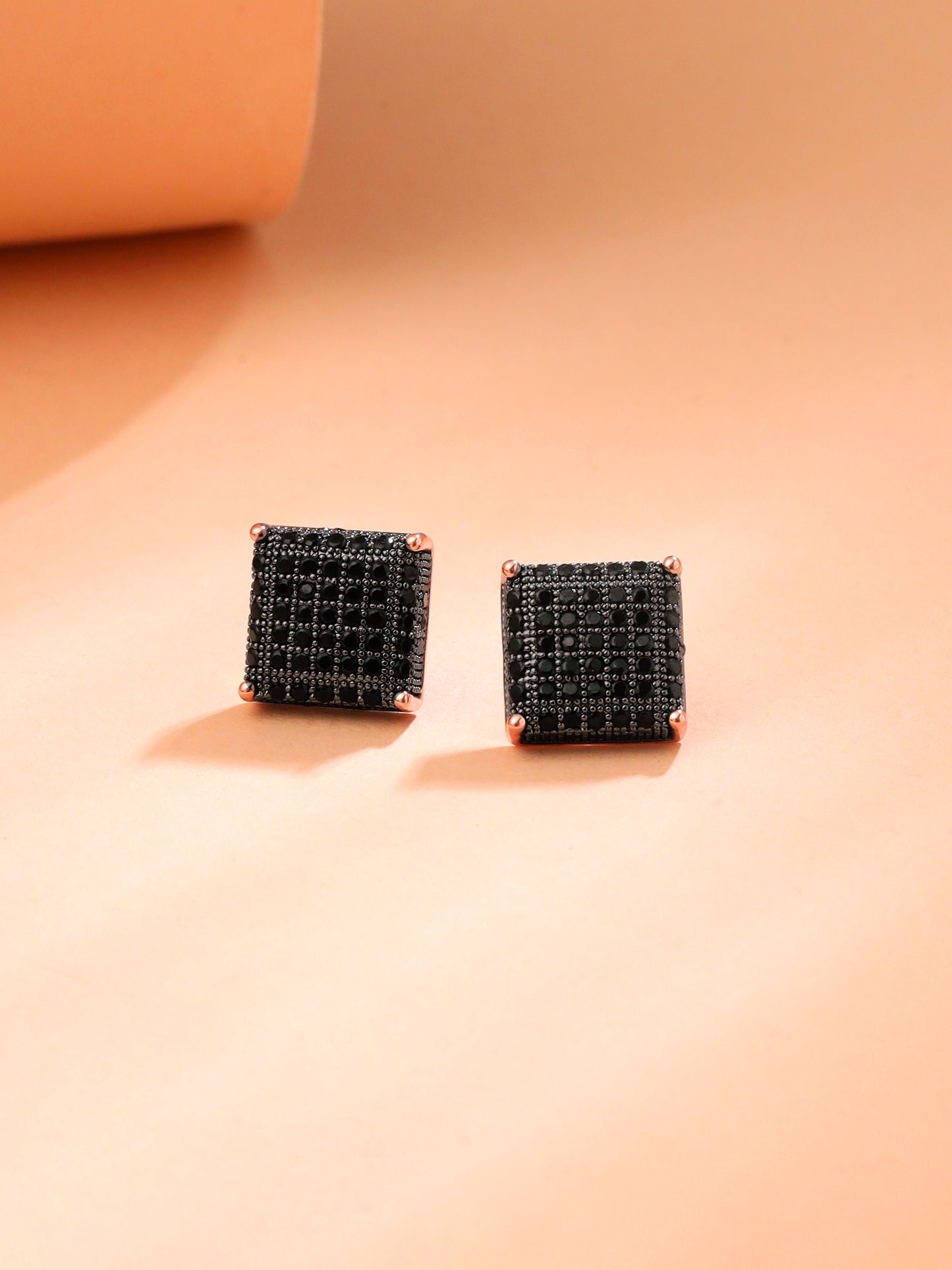 Yellow Chimes black stud earrings - ideal for special occasions