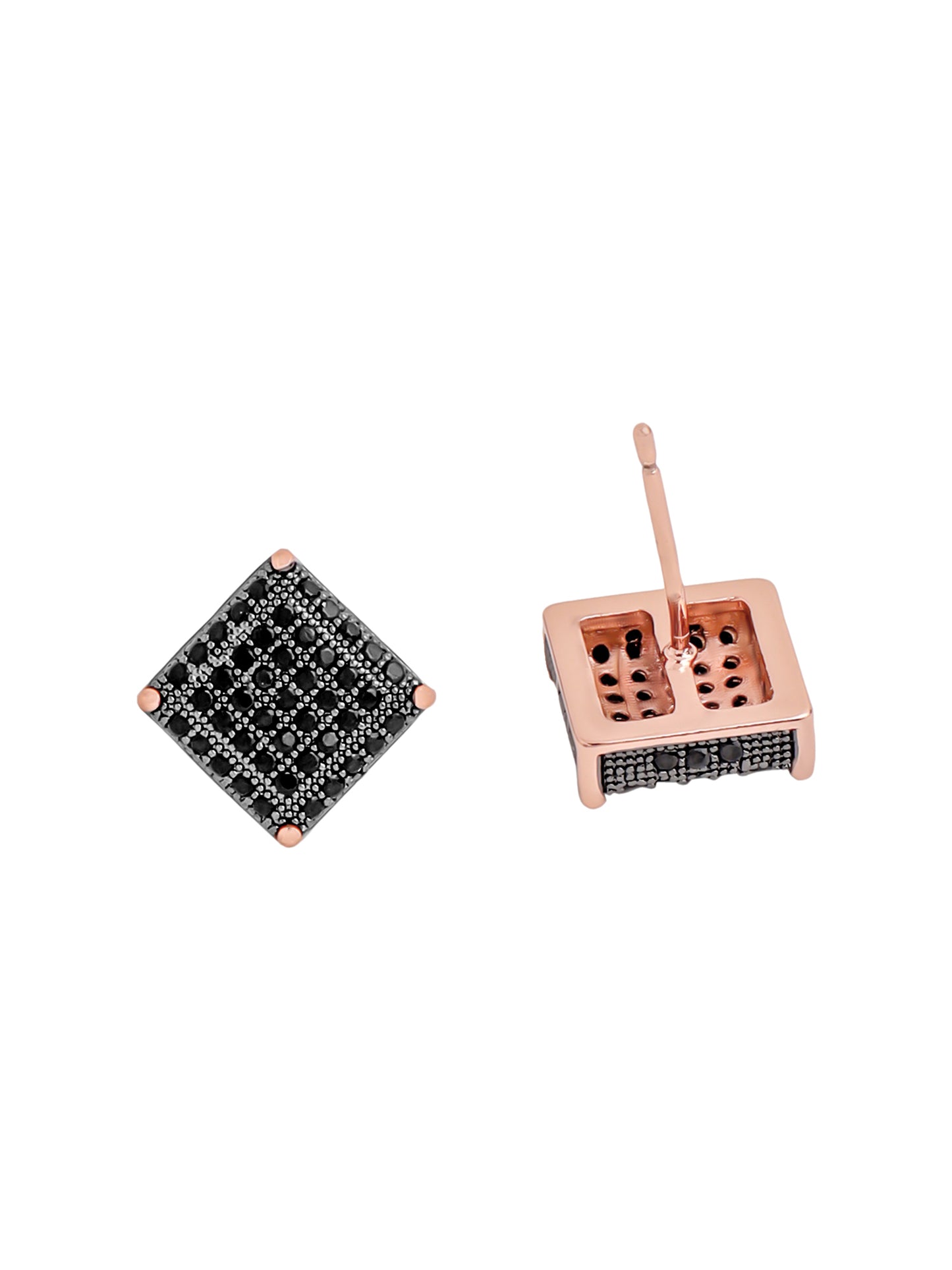 Yellow Chimes black stud earrings - stylish accessory for men