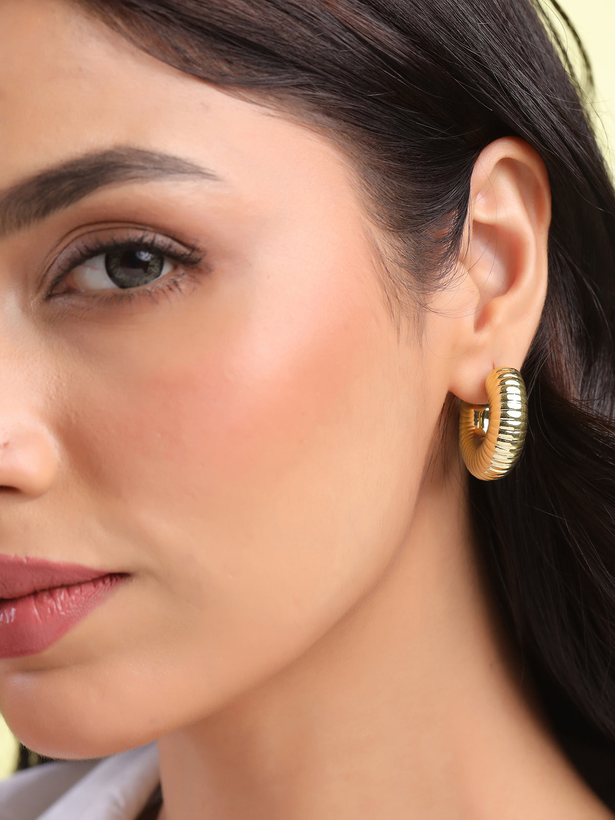 Yellow Chimes fashionable earrings - perfect for office wear